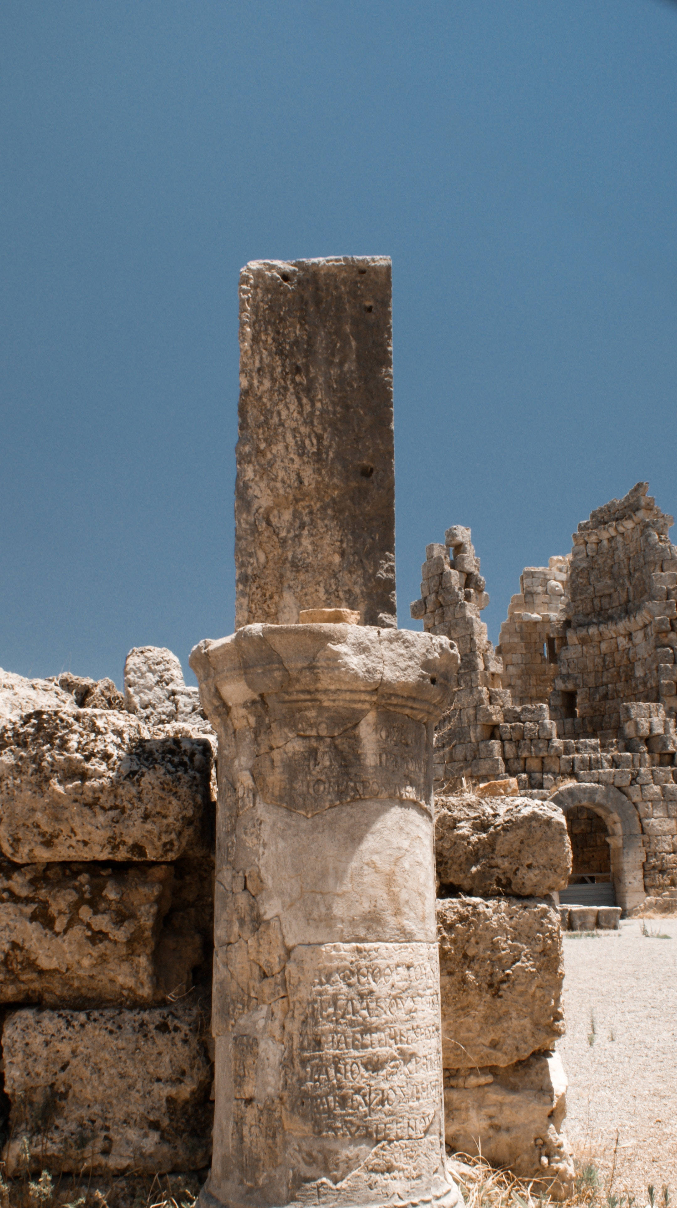 Carthage, stone pillar, ancient stone column, 4K Phone Wallpaper