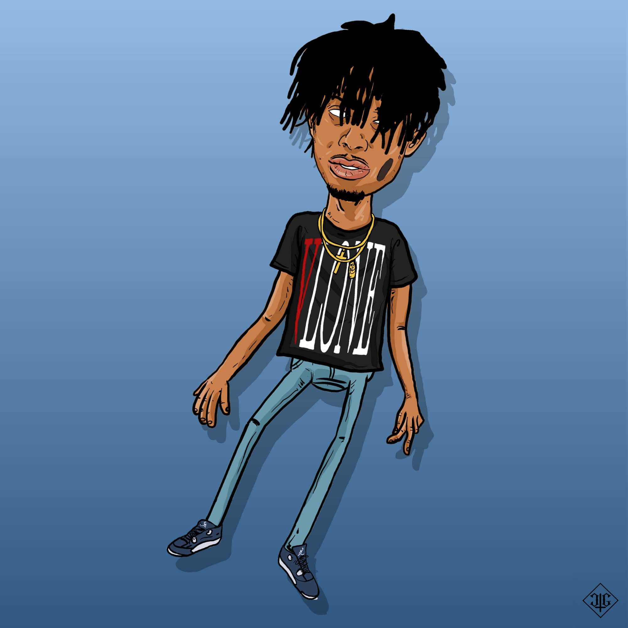 Carti, LONE t-shirt, gold chain, Full HD Desktop Wallpaper