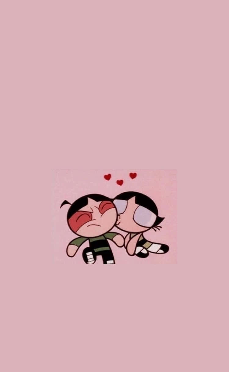 cartoon aesthetic, iPhone, two cartoon characters, SD Phone Wallpaper