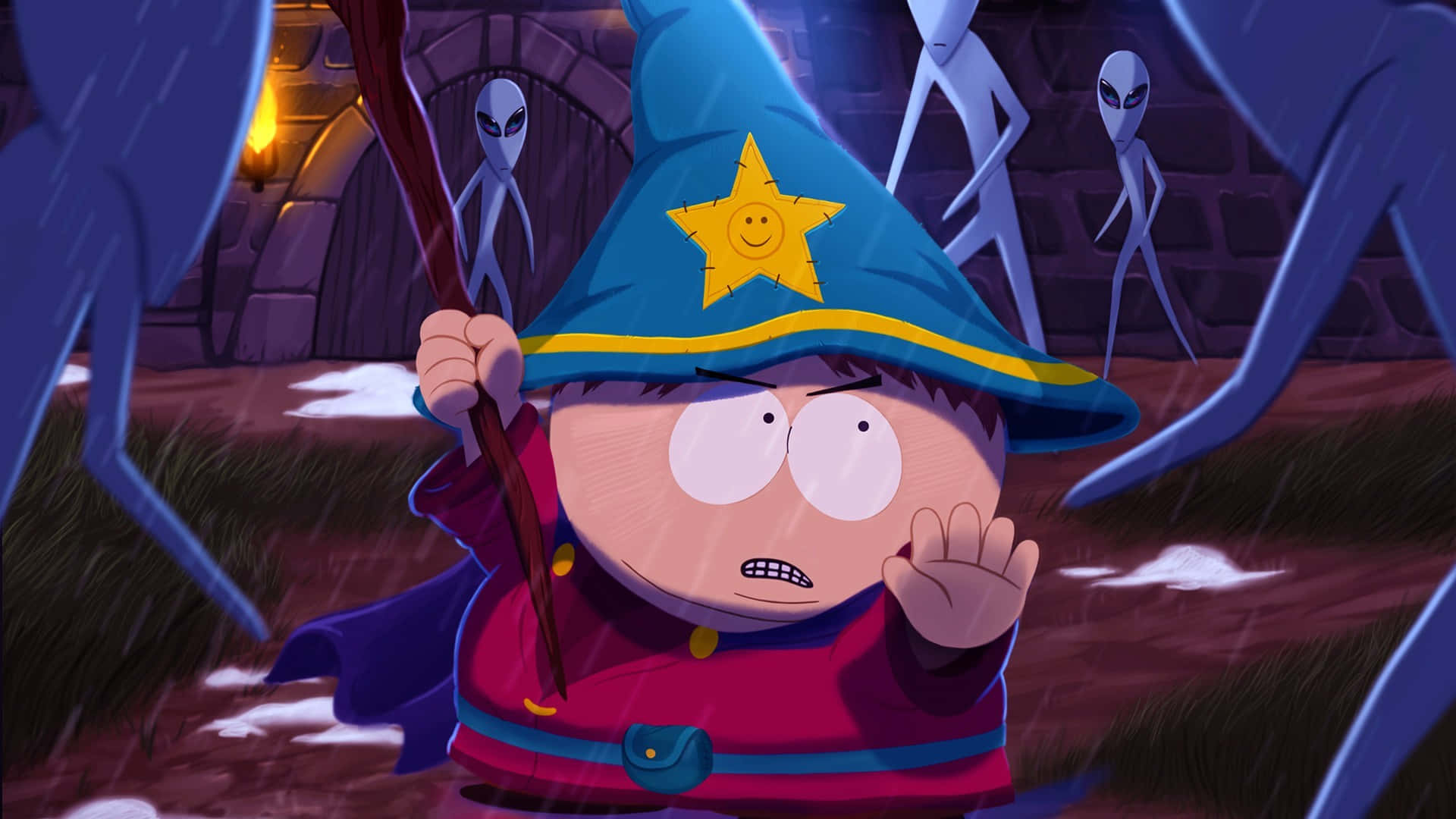 Cartoon Alien, wizard hat, star, Full HD Desktop Wallpaper