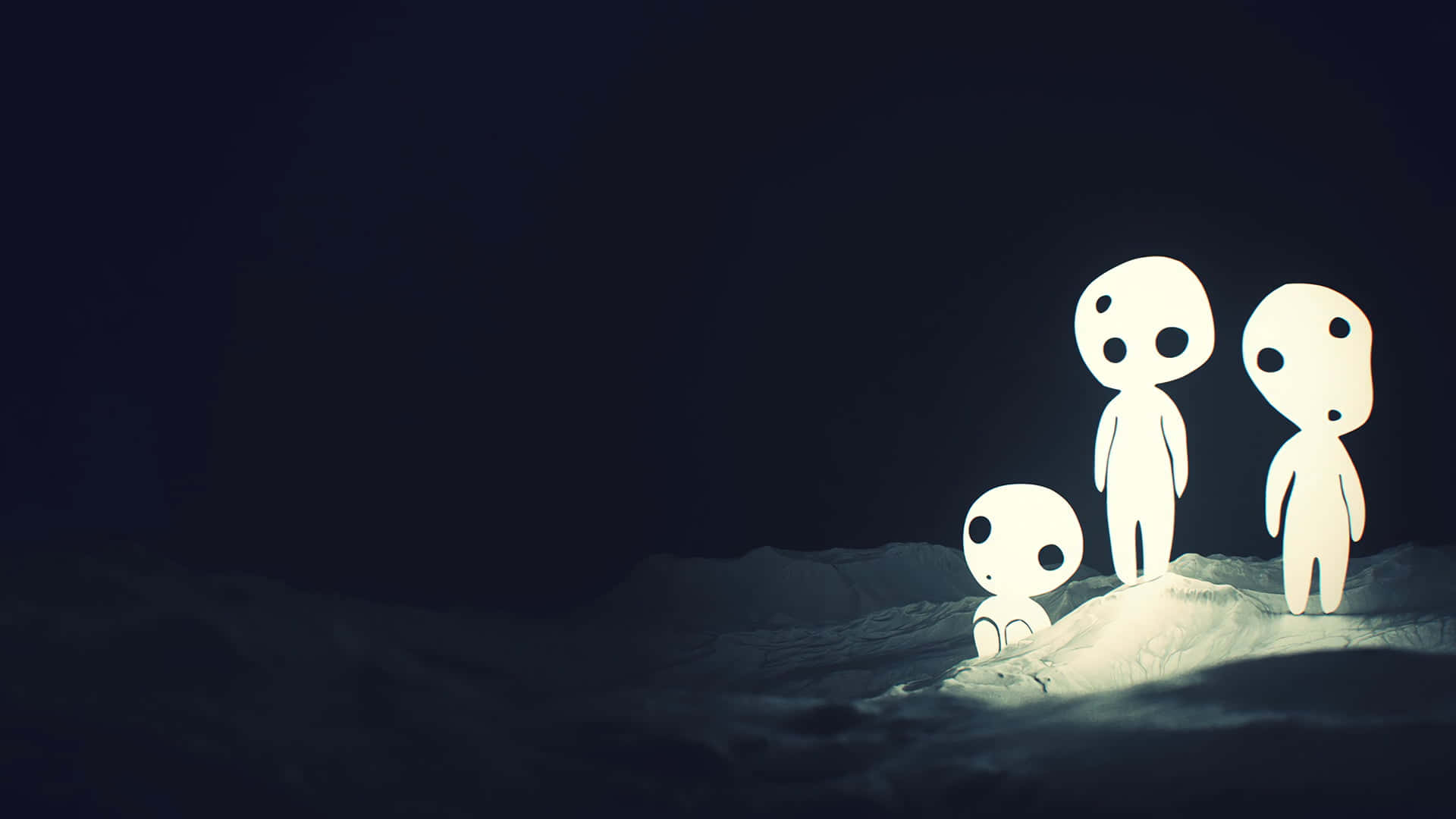 Cartoon Alien, outer space, dark night sky, Full HD Desktop Wallpaper