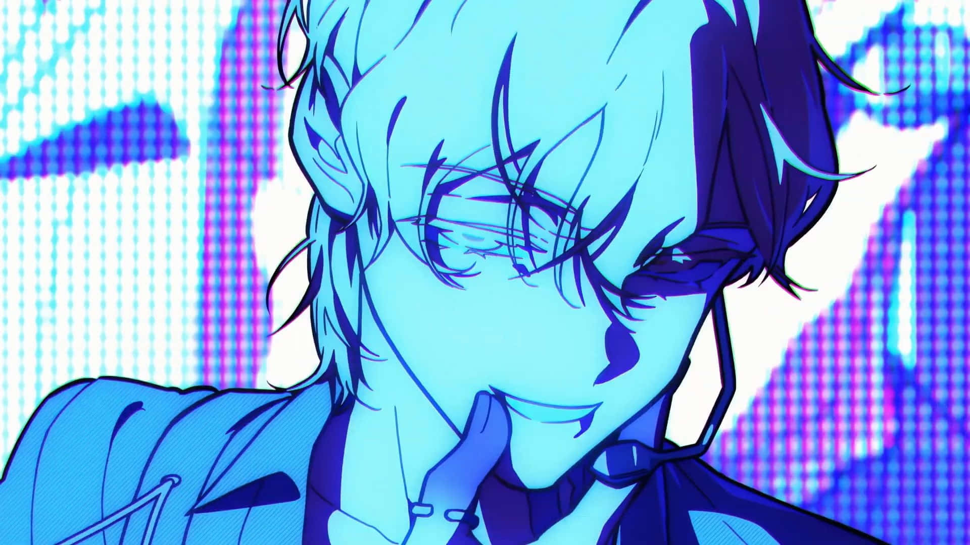 Alien Stage, futuristic character, blue hair, Full HD Desktop Wallpaper