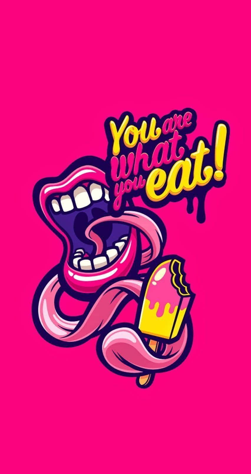 cartoon mouth, long tongue, melting popsicle, HD Phone Wallpaper