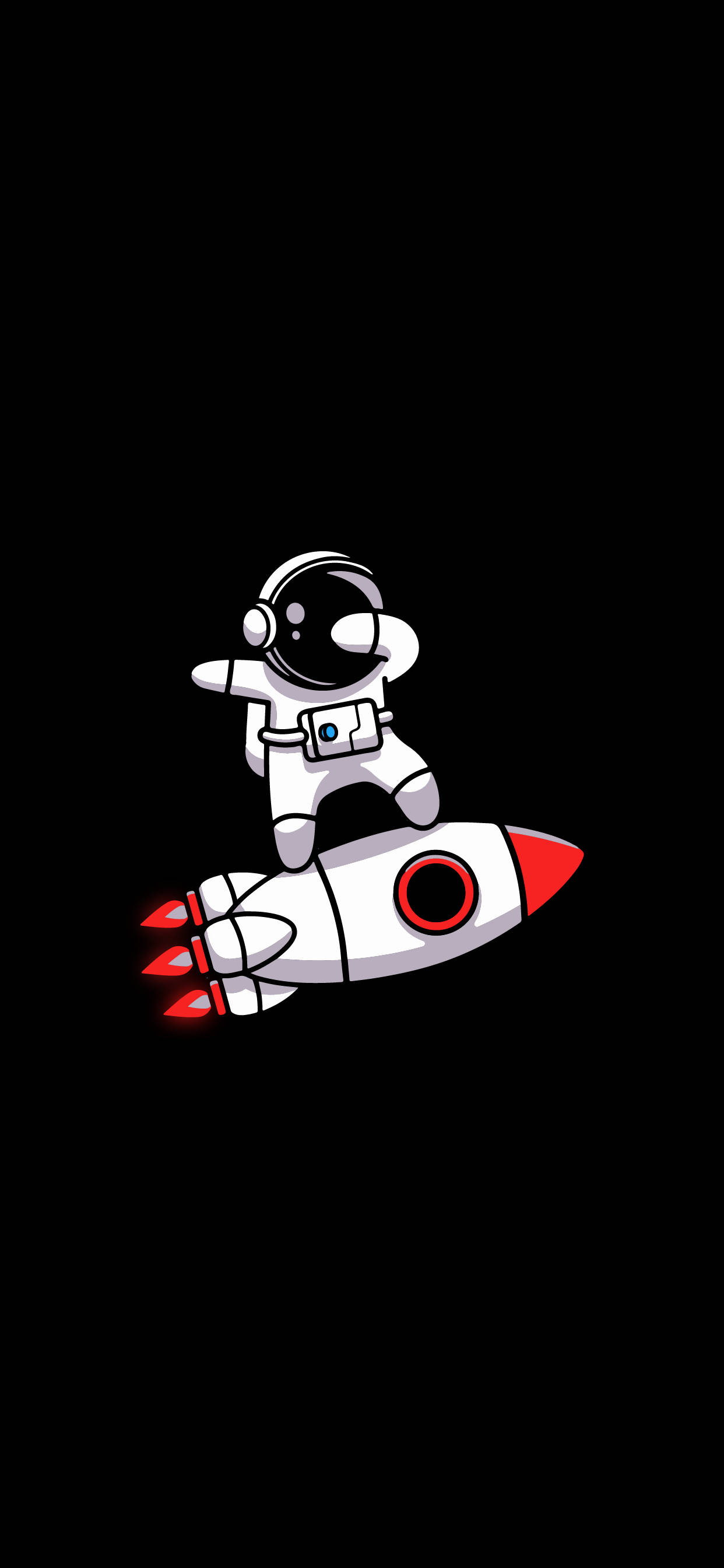 black and white astronaut, white suit, red and white rocket, 2K Phone Wallpaper