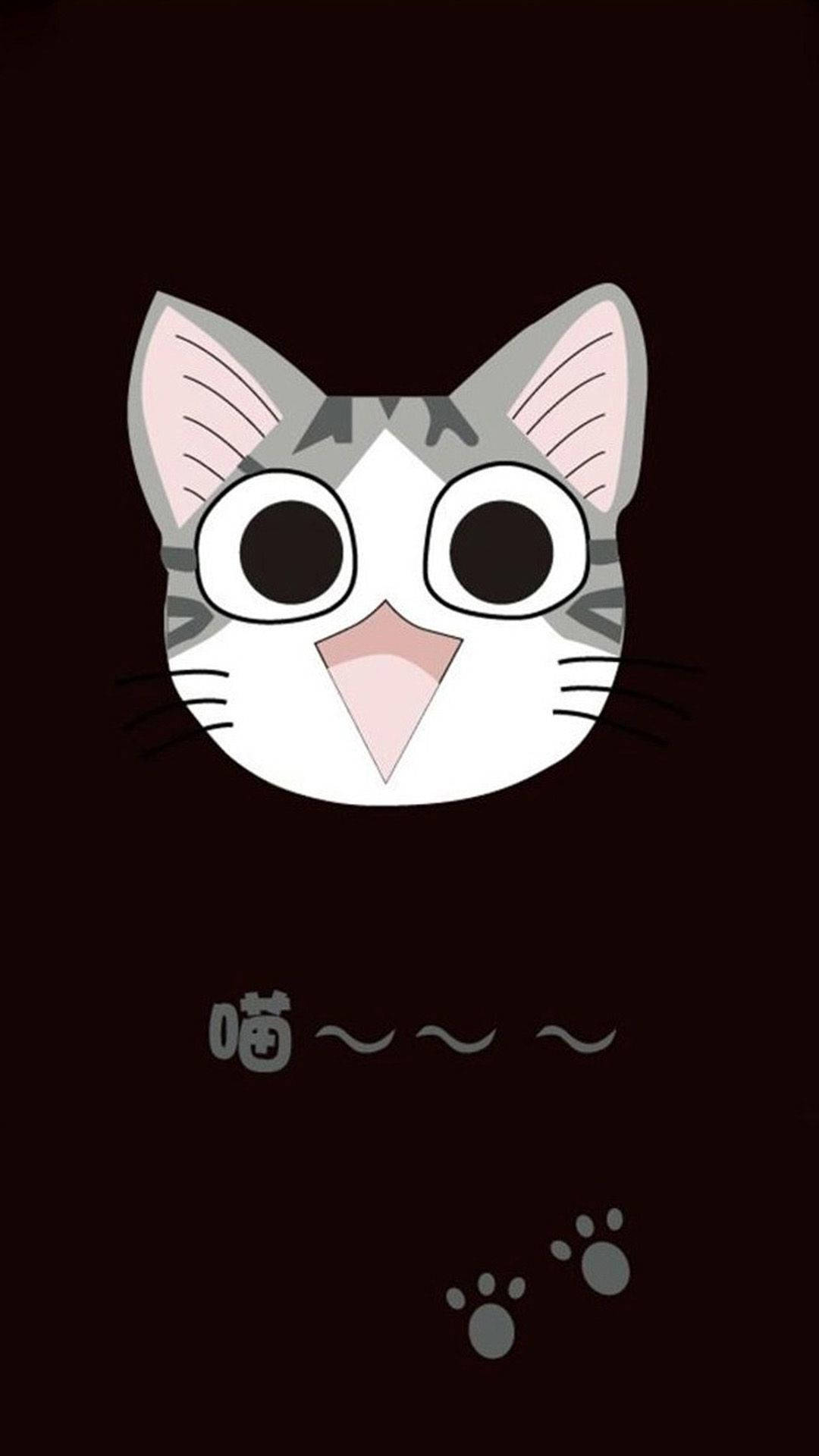 Happy Cartoon Cat, cartoon cat, big eyes, Full HD Phone Wallpaper