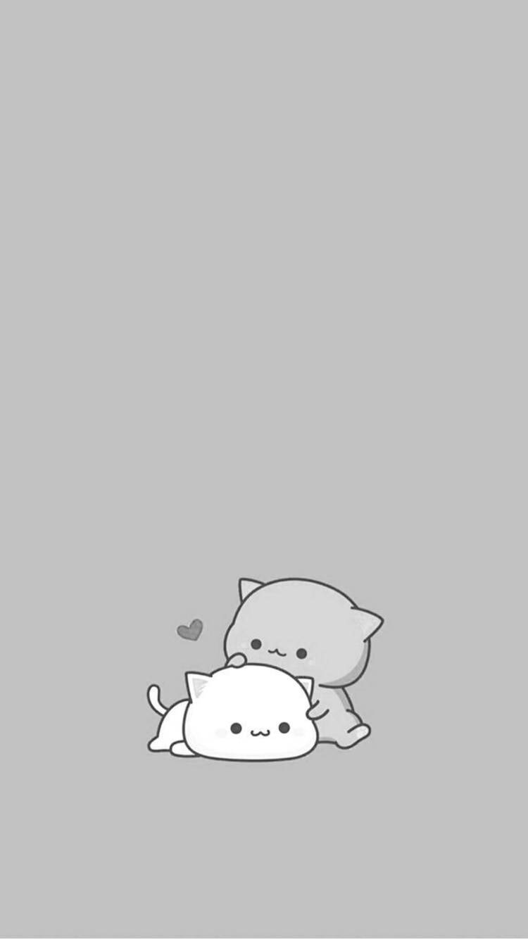 Cartoon Cat, gray, white, HD Phone Wallpaper