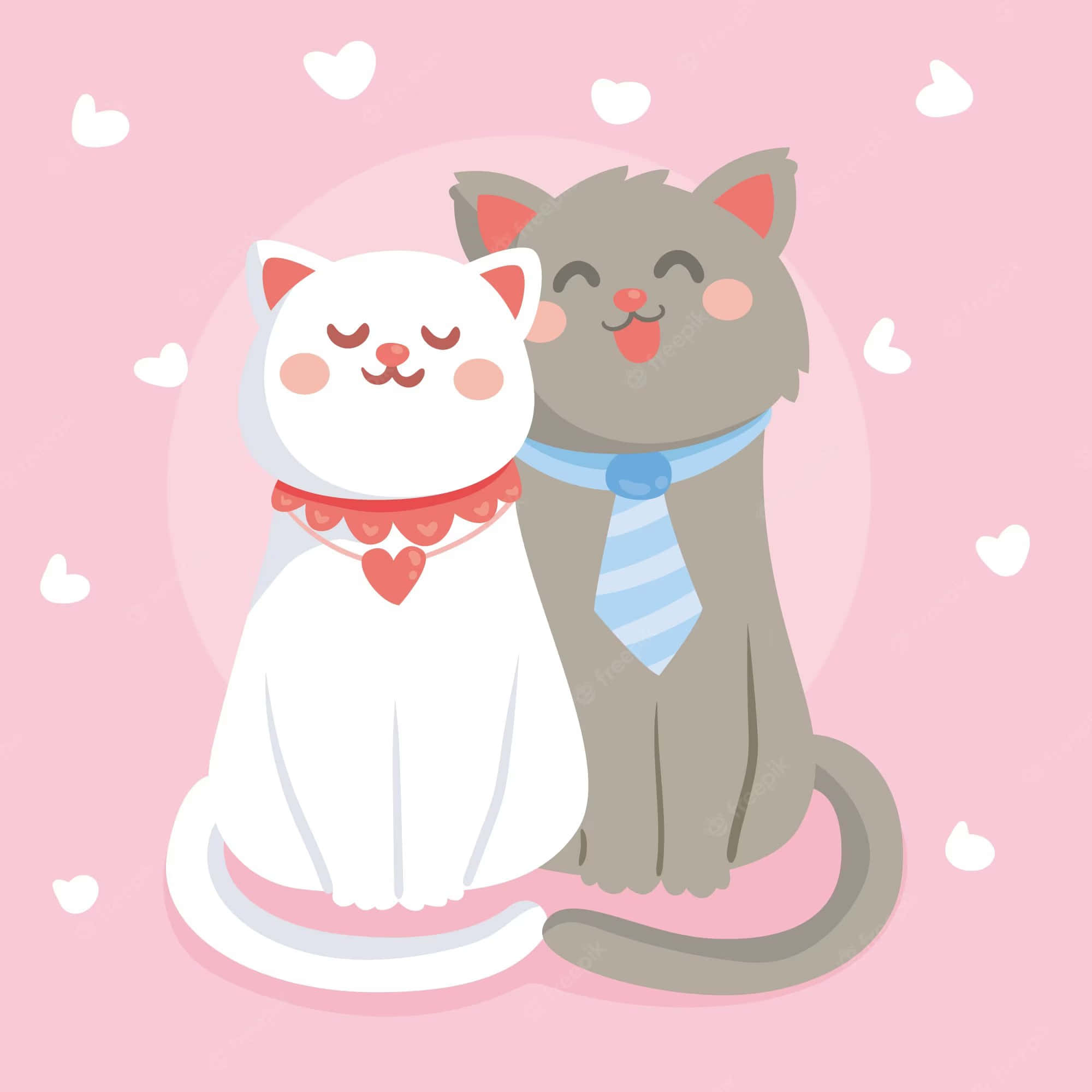 Pastel Harmony, matching cat pfp, white cat, Full HD Desktop Wallpaper