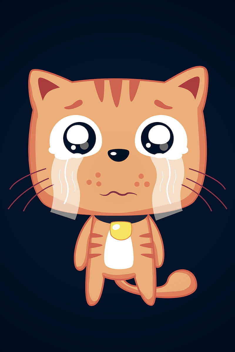 cute cat pfp, orange tabby cat, big teary eyes, SD Phone Wallpaper