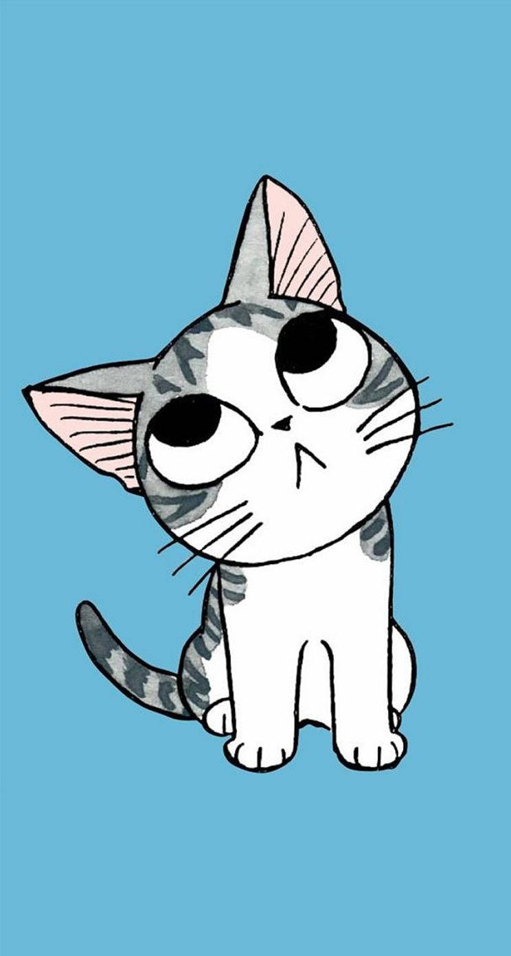 grey kitten, cartoon, tabby kitten, HD Phone Wallpaper