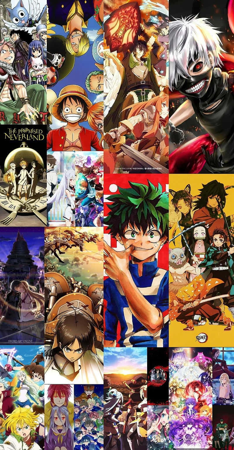 Cartoon Collage, anime characters, various series, HD Phone Wallpaper
