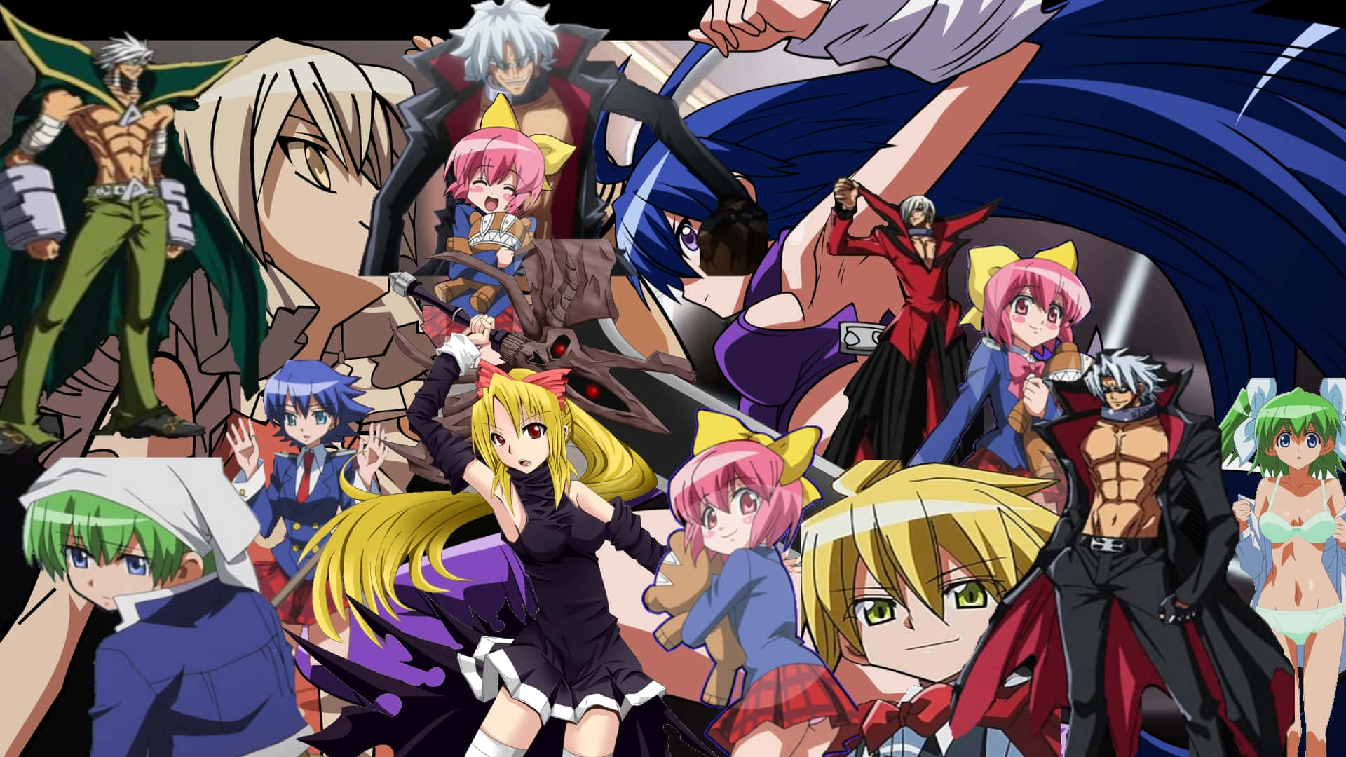 Cartoon Collage, anime, diverse characters, Full HD Desktop Wallpaper