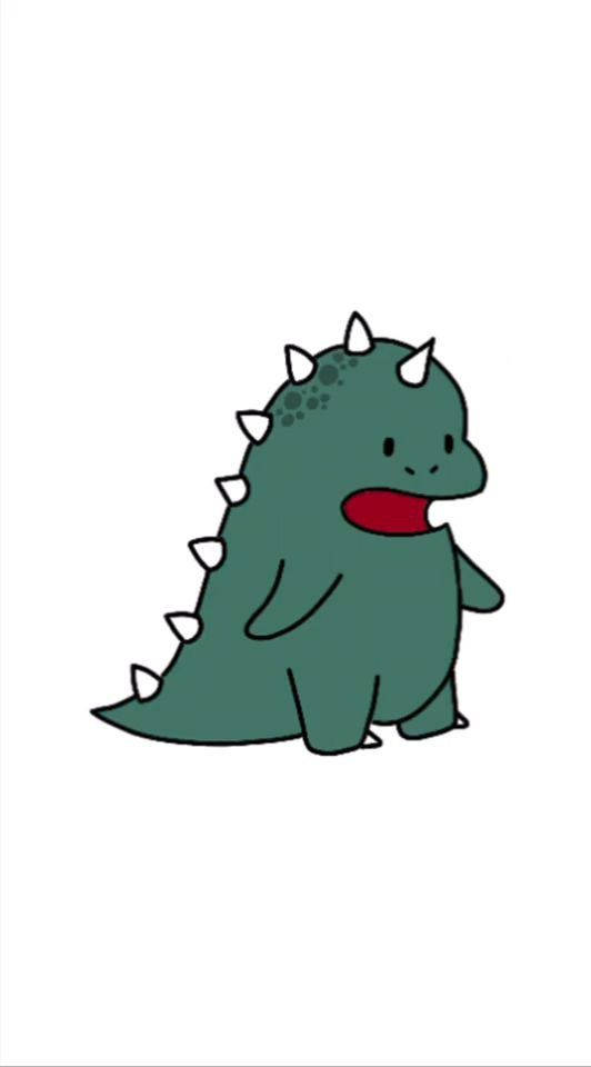 cartoon dinosaur phone, green, red tongue, SD Phone Wallpaper