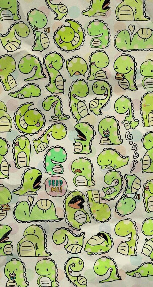 cartoon dinosaur, mobile phone, cute green cartoon dinosaurs, SD Phone Wallpaper
