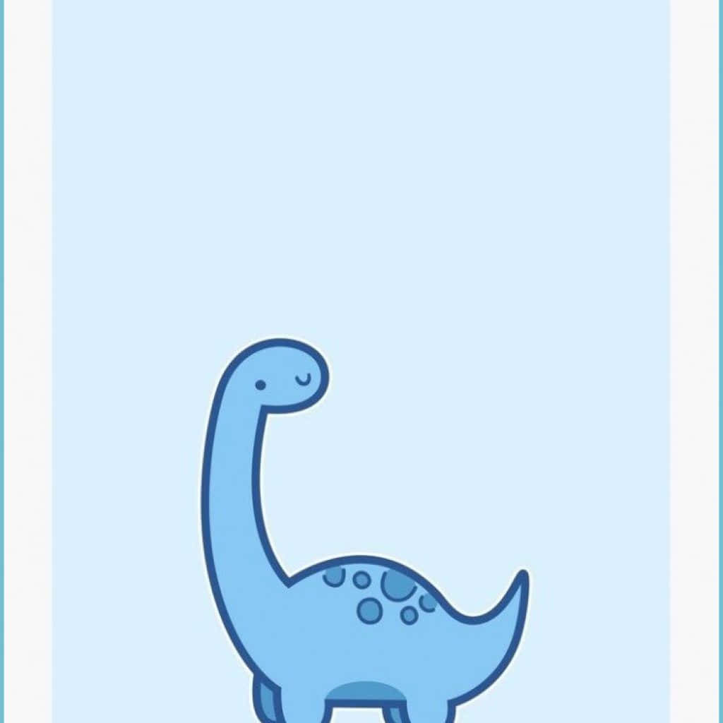 cartoon dinosaur, blue cartoon brontosaurus, closed eyes, SD Desktop Wallpaper