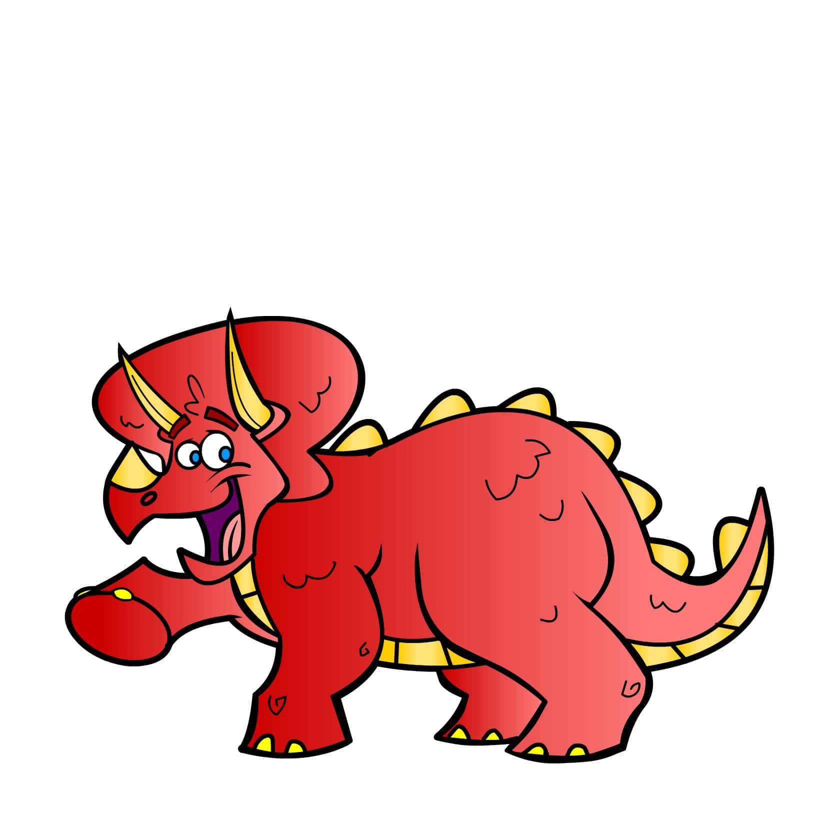 cartoon dinosaur, triceratops, red, HD Desktop Wallpaper