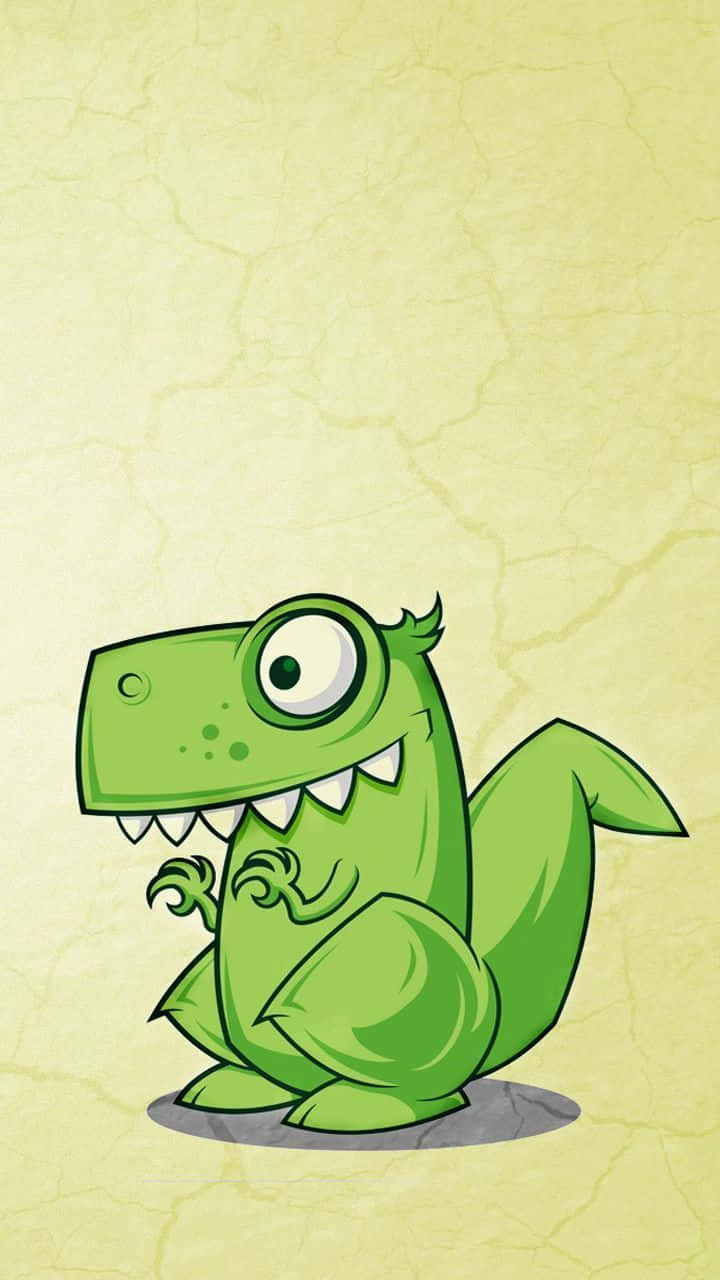 cartoon dinosaur, bright yellow, friendly looking face, HD Phone Wallpaper