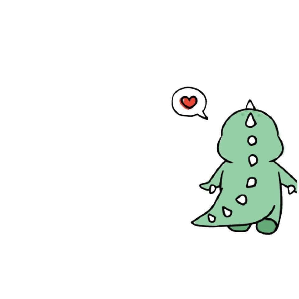 cartoon dinosaur, green, white spots, SD Desktop Wallpaper