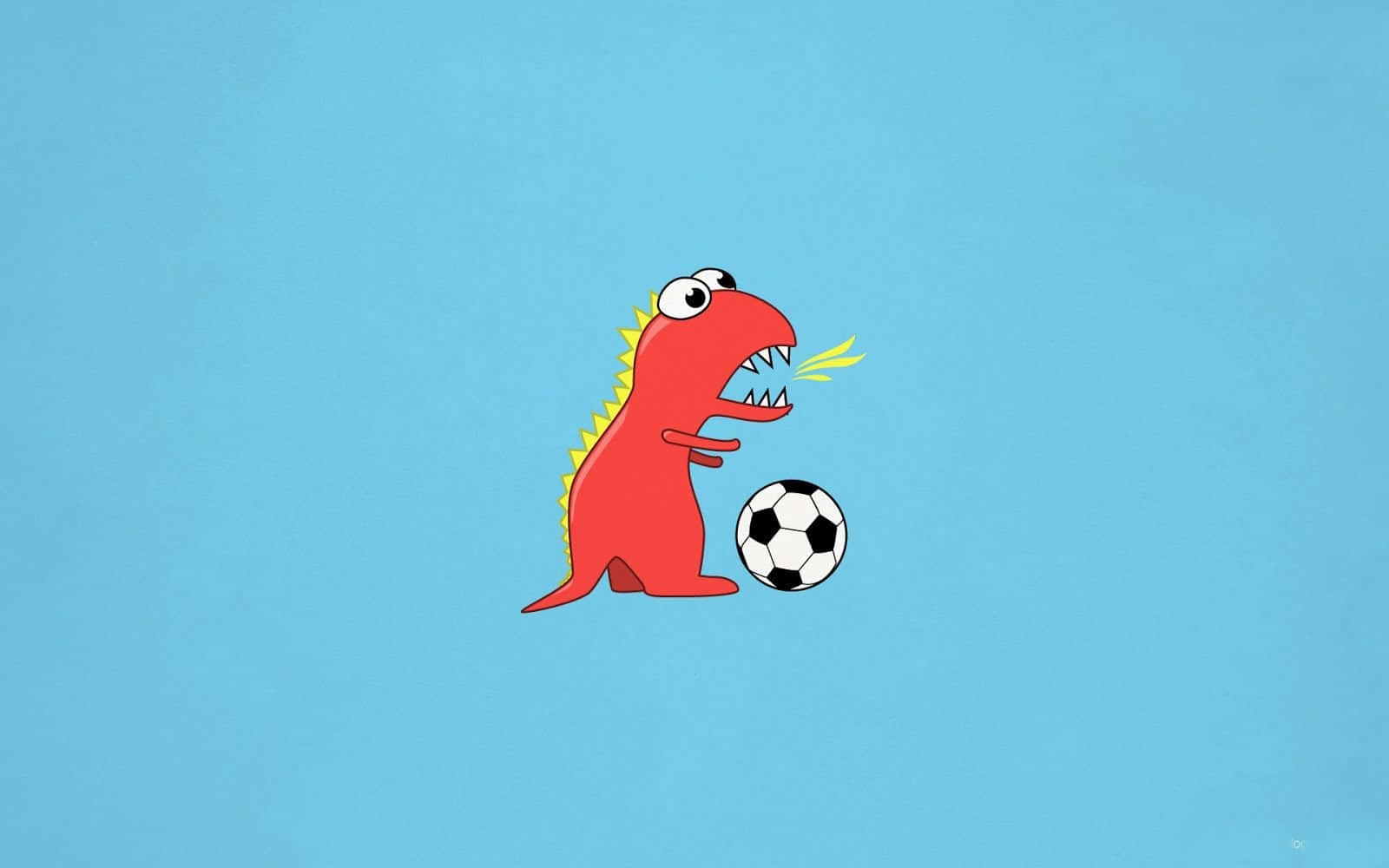 cartoon dinosaur, red dinosaur, yellow spikes, HD Desktop Wallpaper