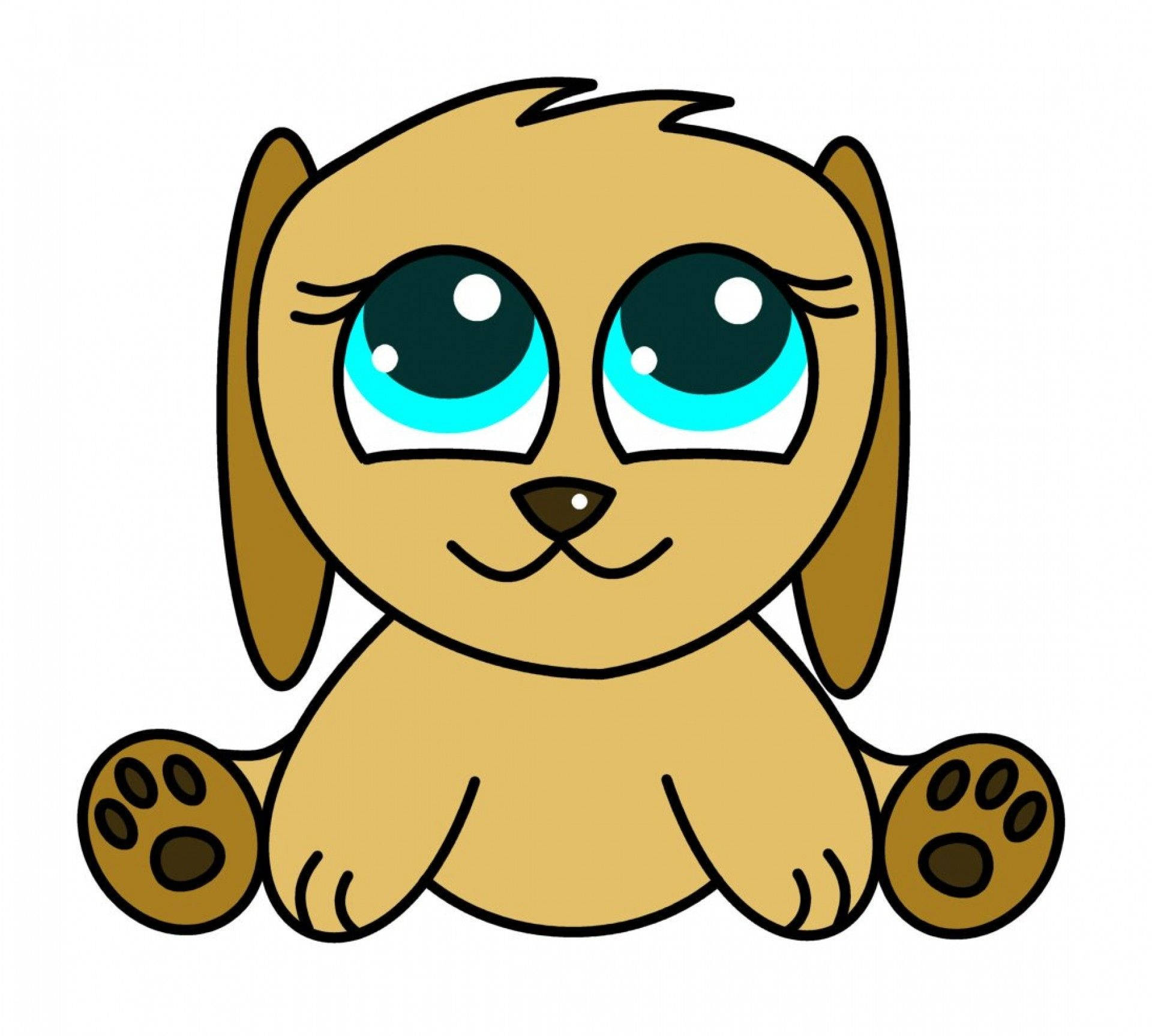 Cartoon Dog, blue eyes, big blue eyes, Full HD Desktop Wallpaper