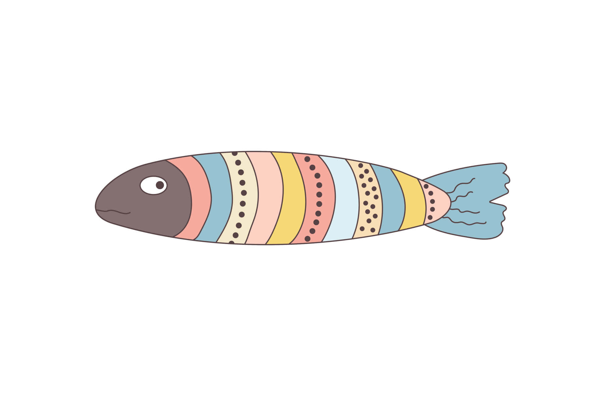 cartoon drawing, pastel rainbow stripes, dotted patterns, Full HD Desktop Wallpaper