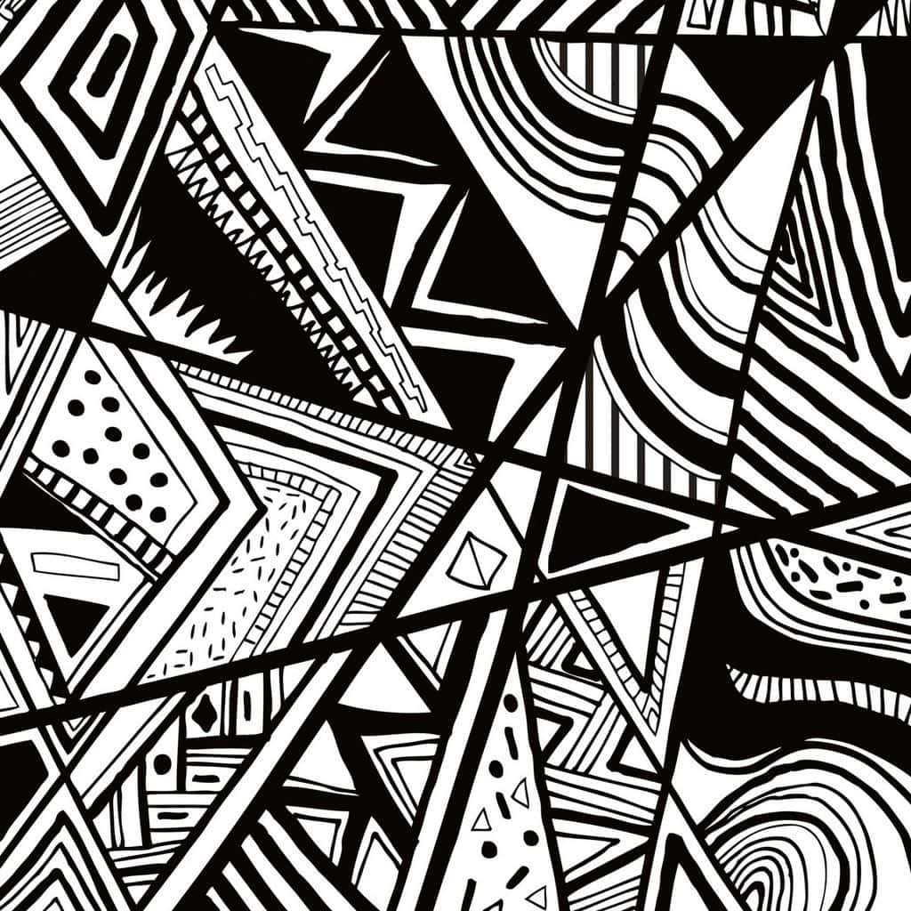 black and white, abstract pattern, geometric shapes, SD Desktop Wallpaper