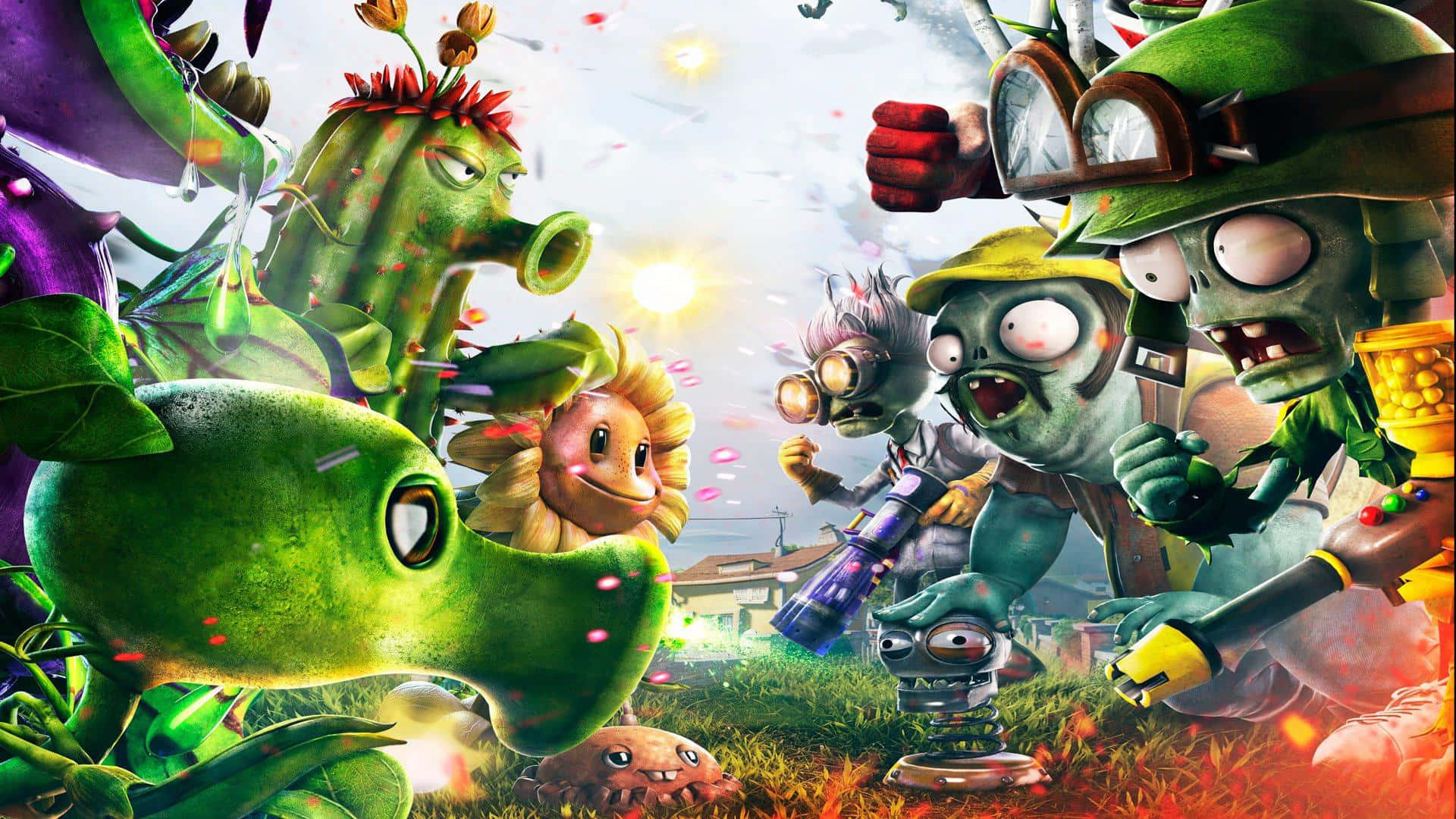 Cartoon Games, backyard, bright sun, Full HD Desktop Wallpaper
