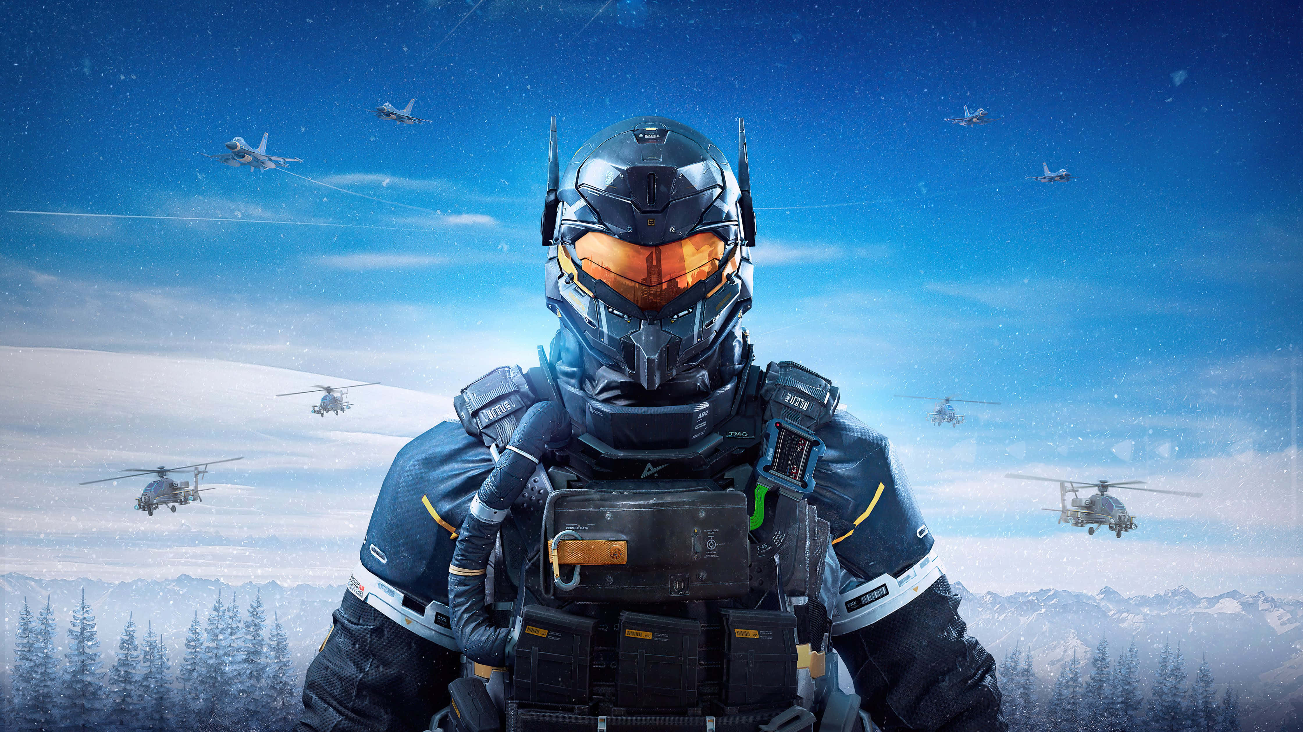 Cartoon Games, futuristic soldier, dark armor, 4K Desktop Wallpaper