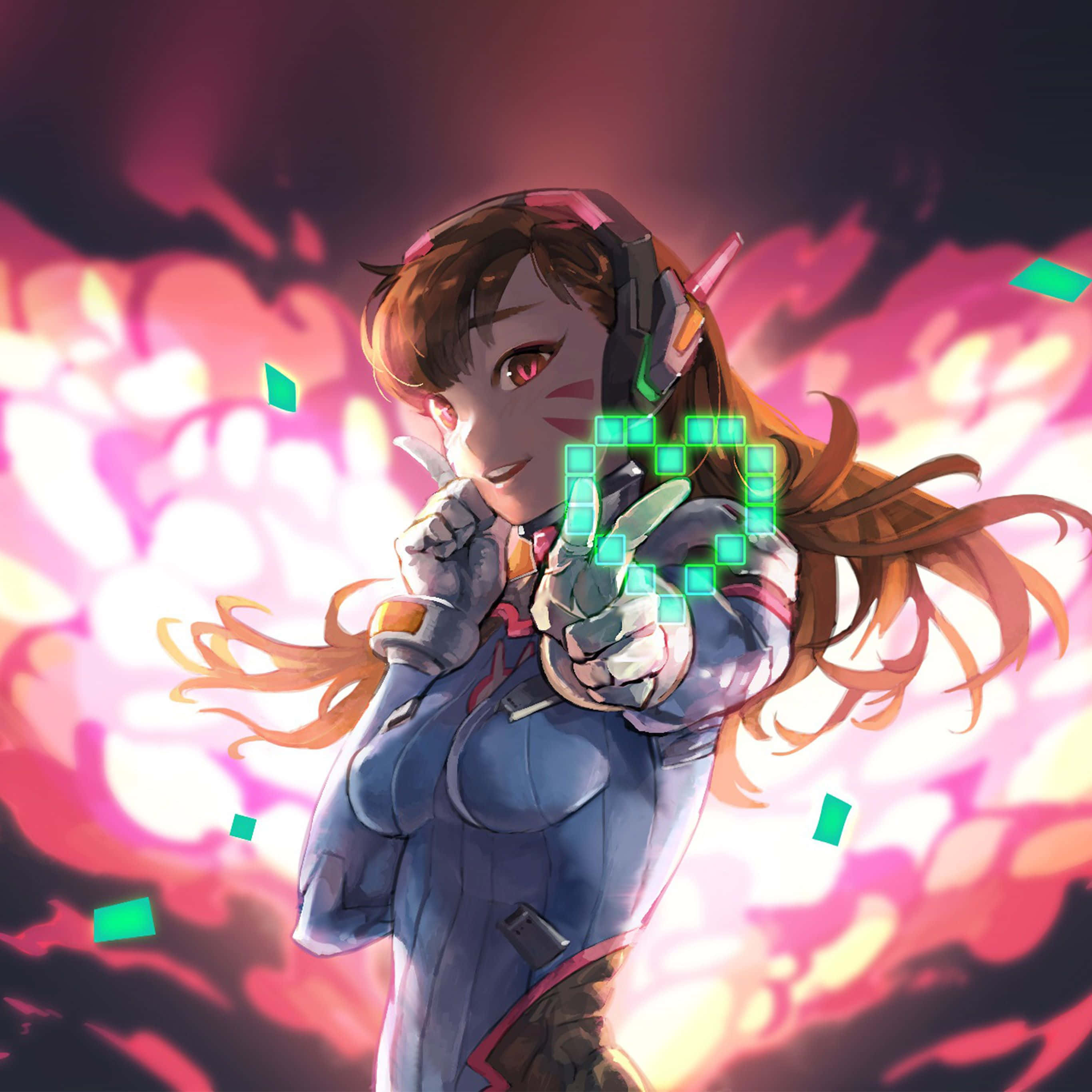 Cartoon Games, anime girl, futuristic gear, 2K Desktop Wallpaper