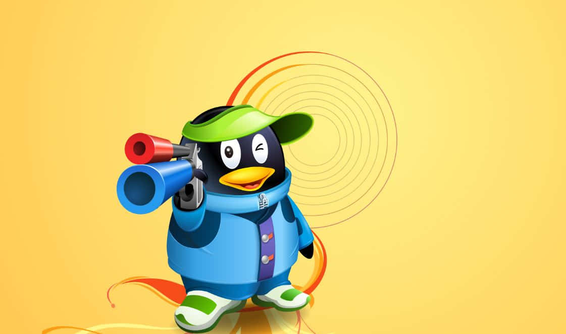 Cartoon Games, penguin, blue jacket, SD Desktop Wallpaper