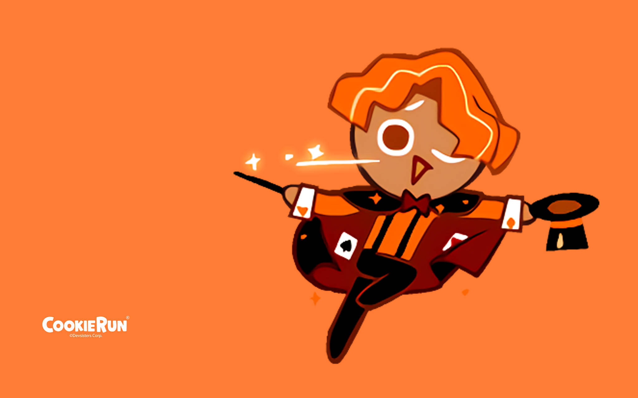 cartoon cookie, red cape, bowtie, Full HD Desktop Wallpaper