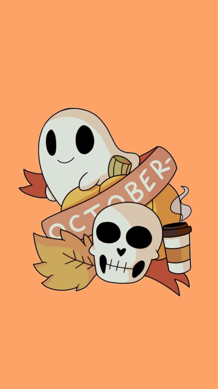 Halloween Tumblr Aesthetic, ghost, skull, HD Phone Wallpaper