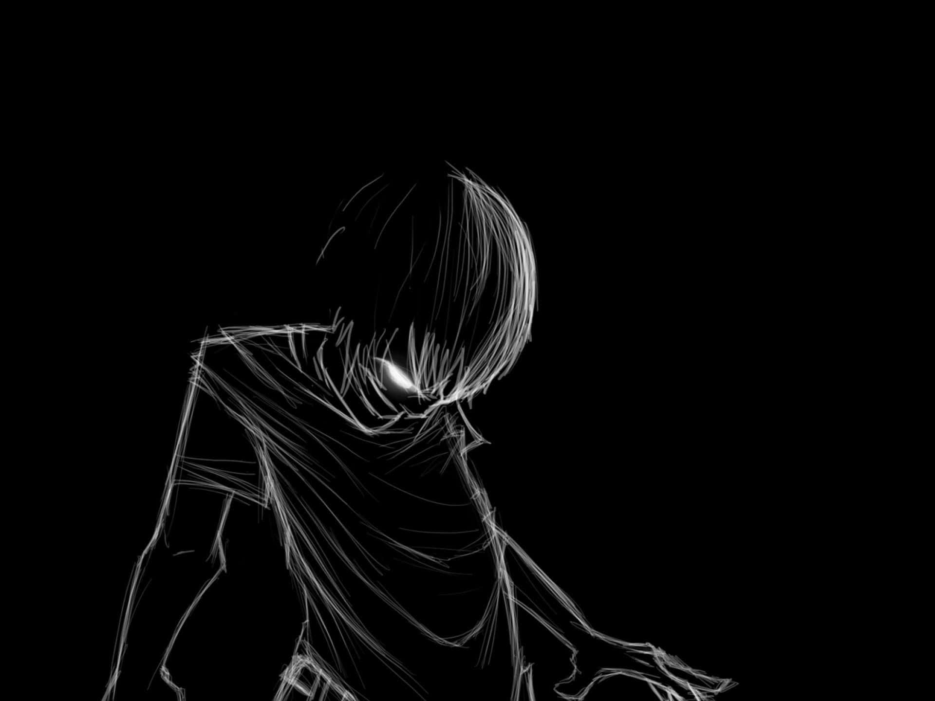 halloween, tumblr aesthetic, glowing white line-art sketch, Full HD Desktop Wallpaper