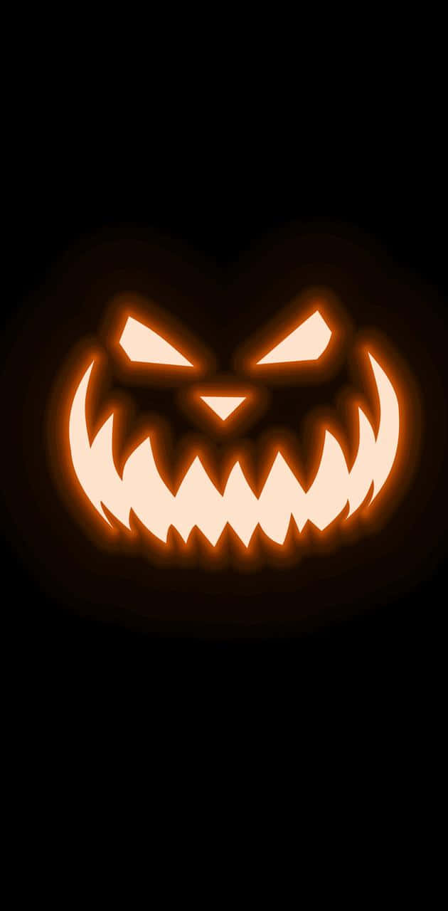 neon halloween, jack-o'-lantern, glowing, HD Phone Wallpaper