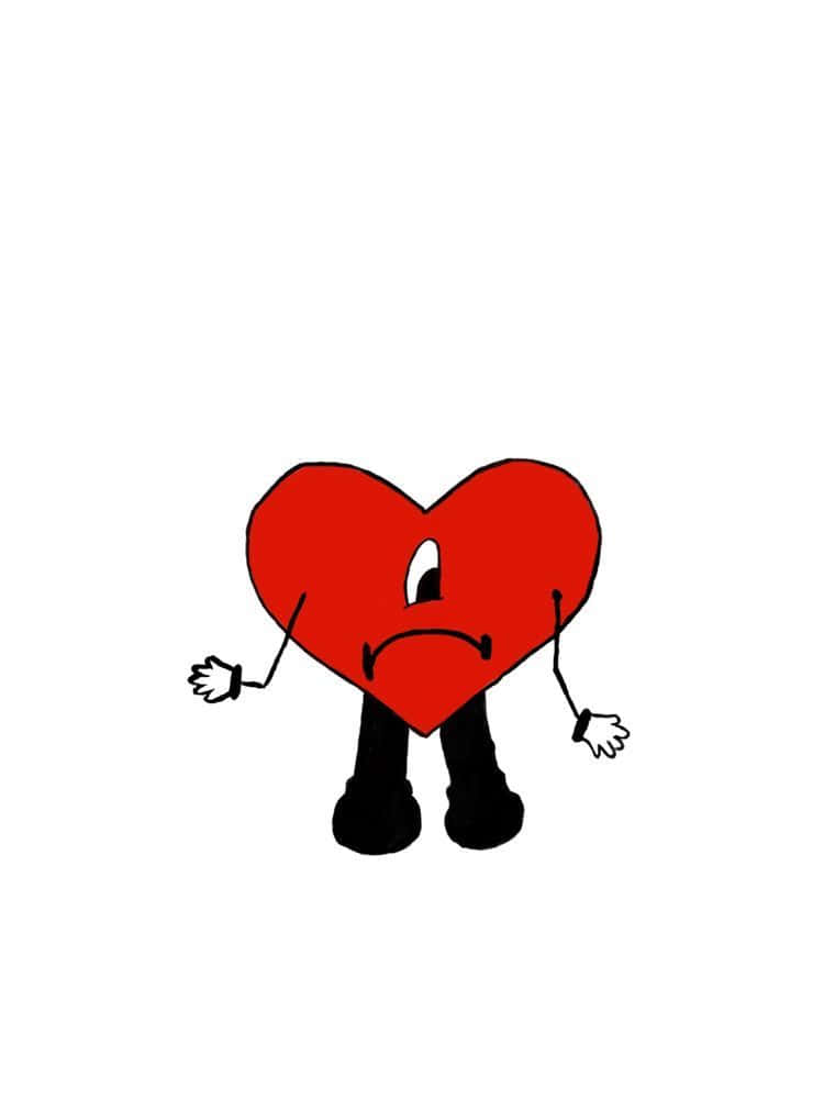 Cartoon Heart, red, one eye, SD Phone Wallpaper
