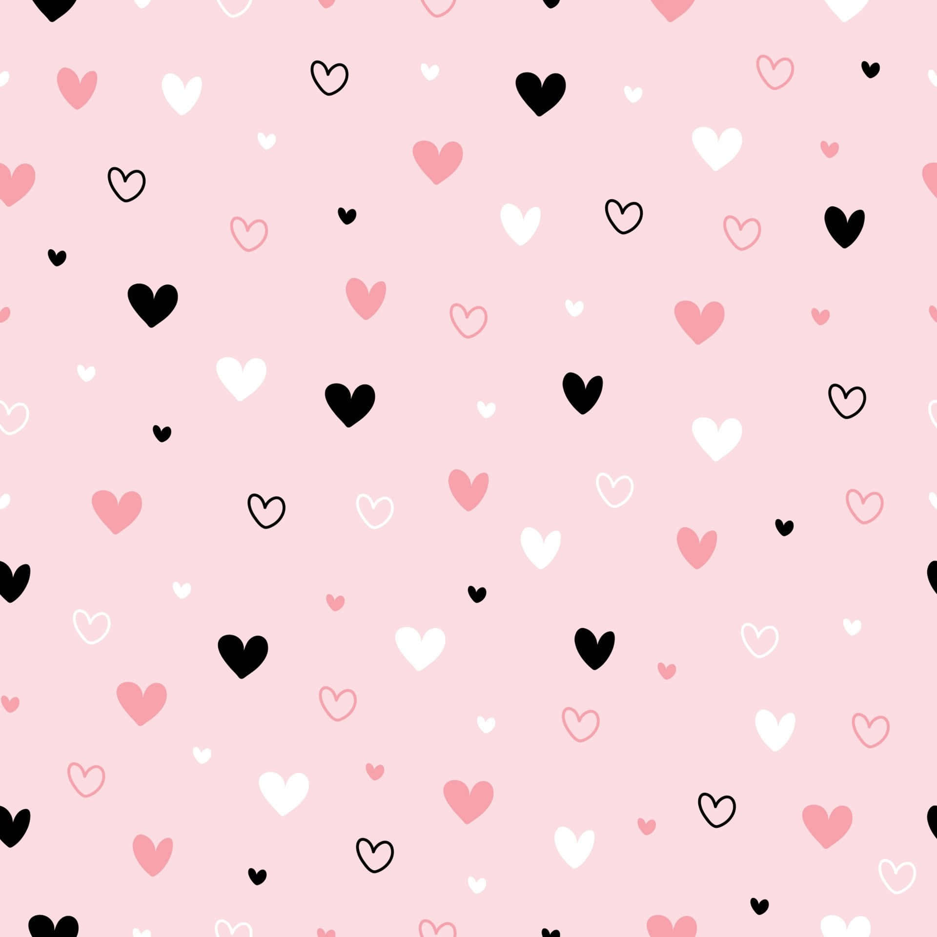 Cartoon Heart, soft pink background, playful hearts, Full HD Desktop Wallpaper