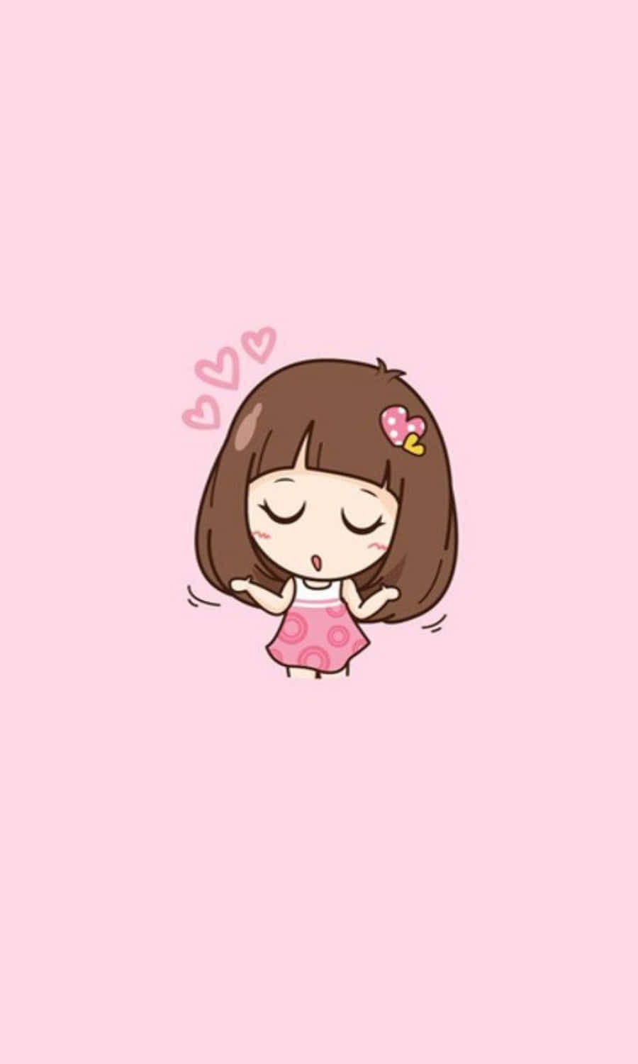 Cartoon Heart 900 x 1500, pink cartoon heart, cute cartoon girl, HD Phone Wallpaper