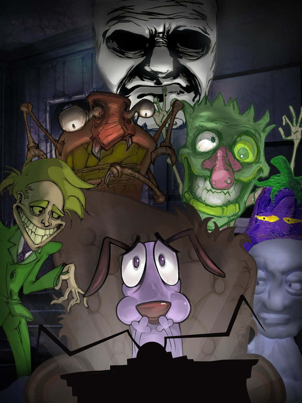 Cartoon Horror, grotesque cartoon monsters, exaggerated expressions, HD Phone Wallpaper