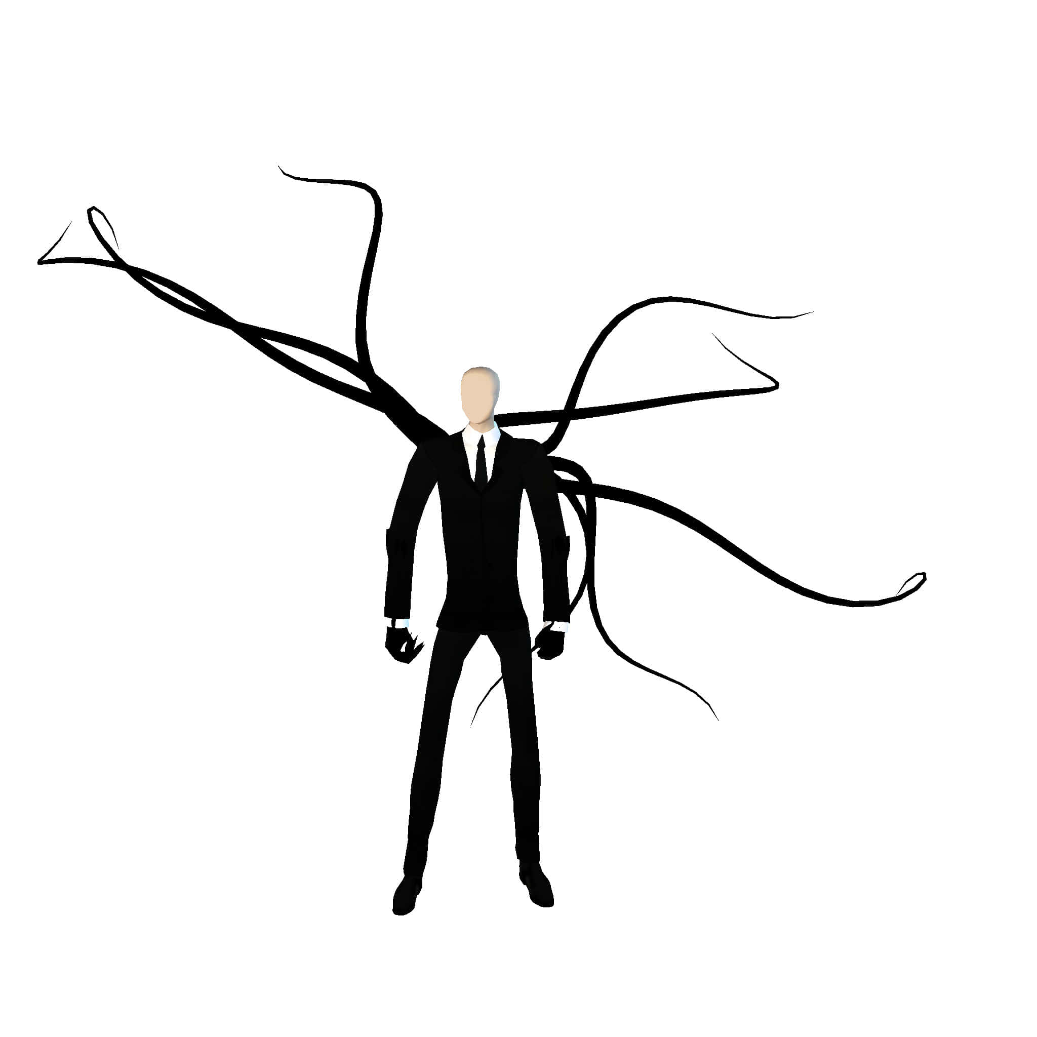 Cartoon Horror, black silhouette, faceless man, Full HD Desktop Wallpaper
