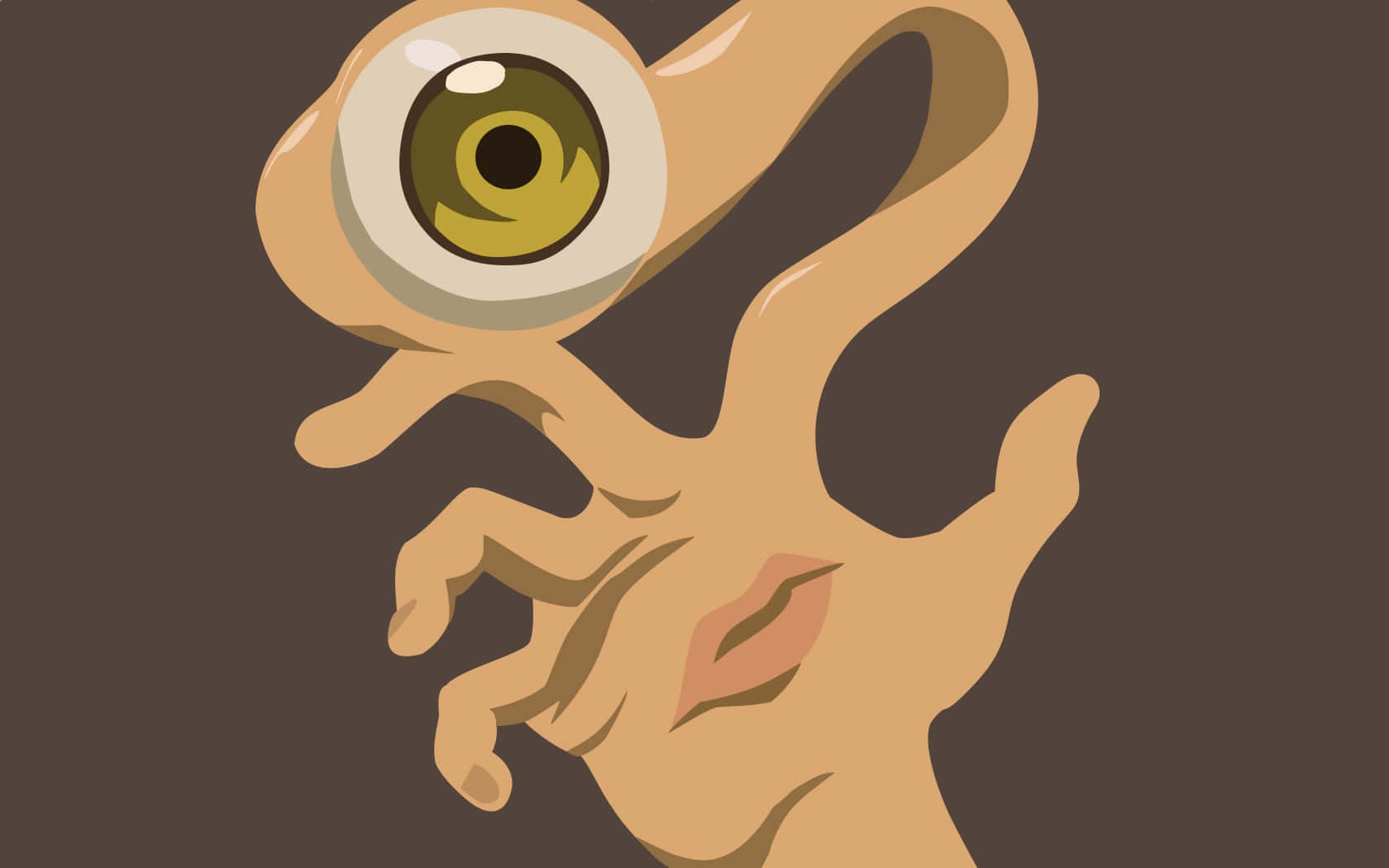 Cartoon Horror, green eye, large green eye, HD Desktop Wallpaper