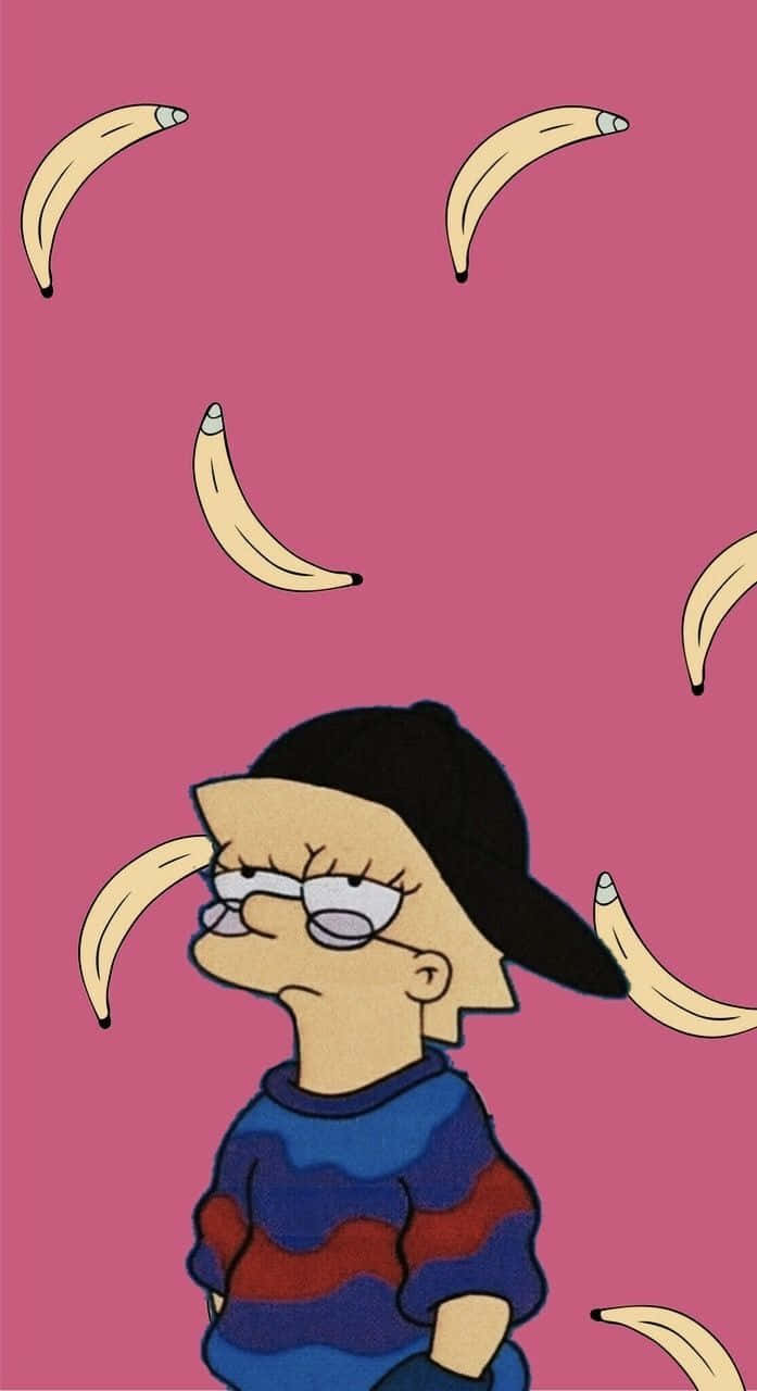 cartoon girl, glasses, cap, HD Phone Wallpaper