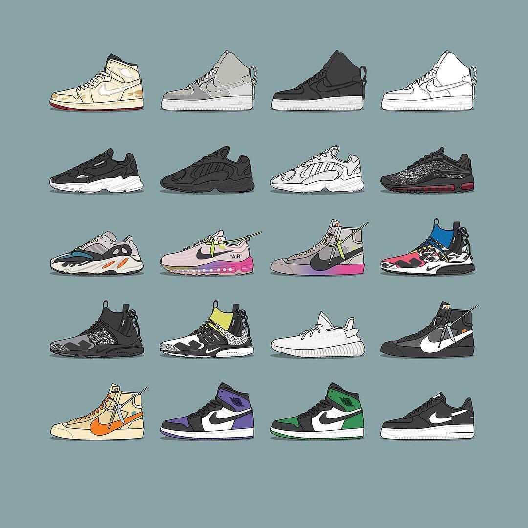 Cartoon Jordan Shoes, teal background, stilized sneakers, SD Desktop Wallpaper