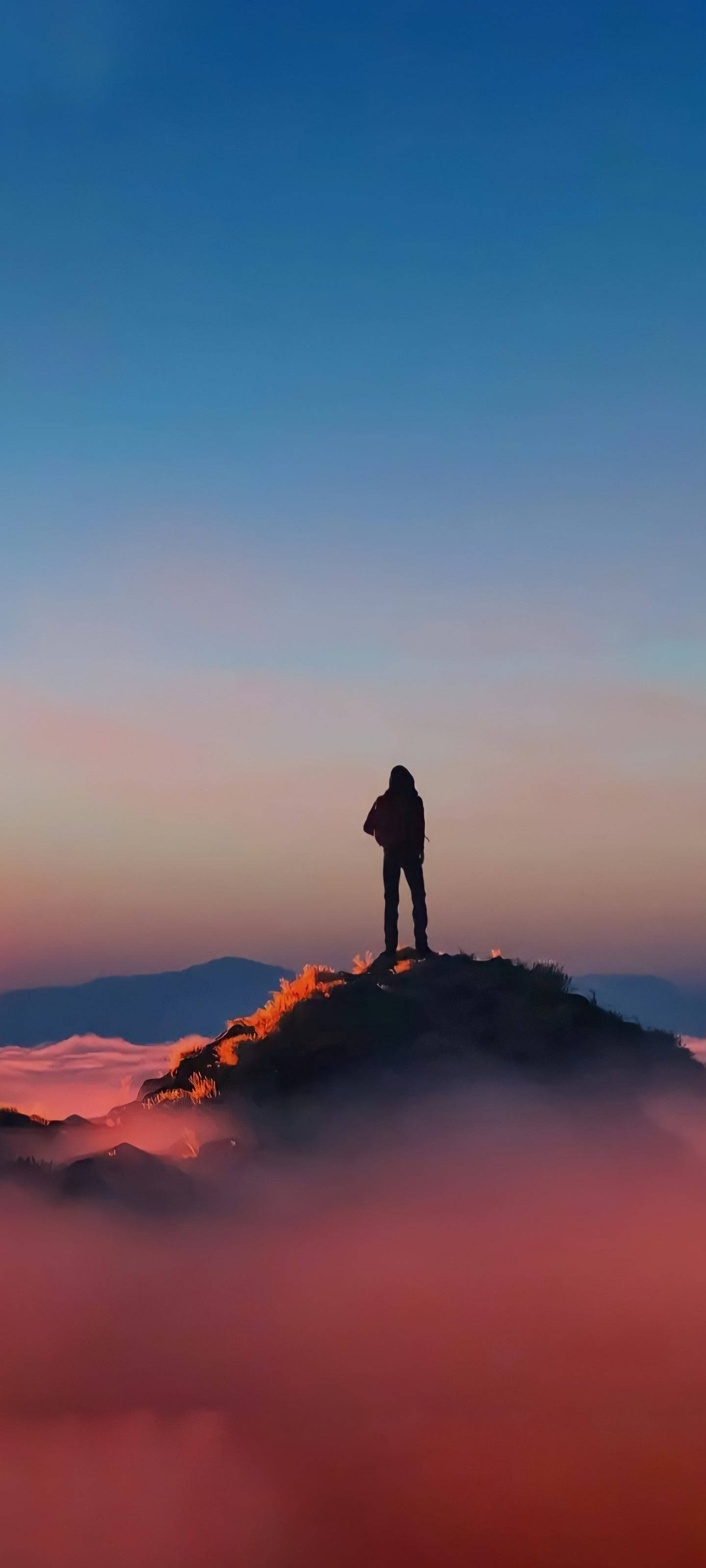 Sad Boy, mountain peak, dawn, 2K Phone Wallpaper