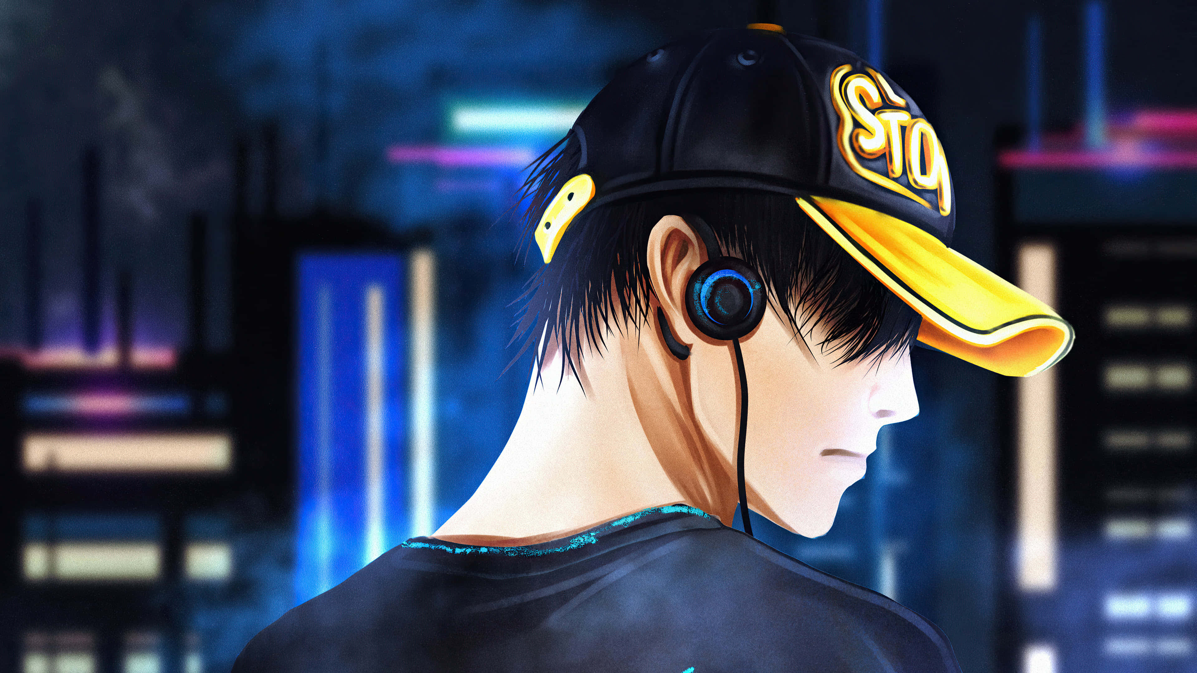 Cartoon Music, 3840 x 2160, neon cityscape, 4K Desktop Wallpaper