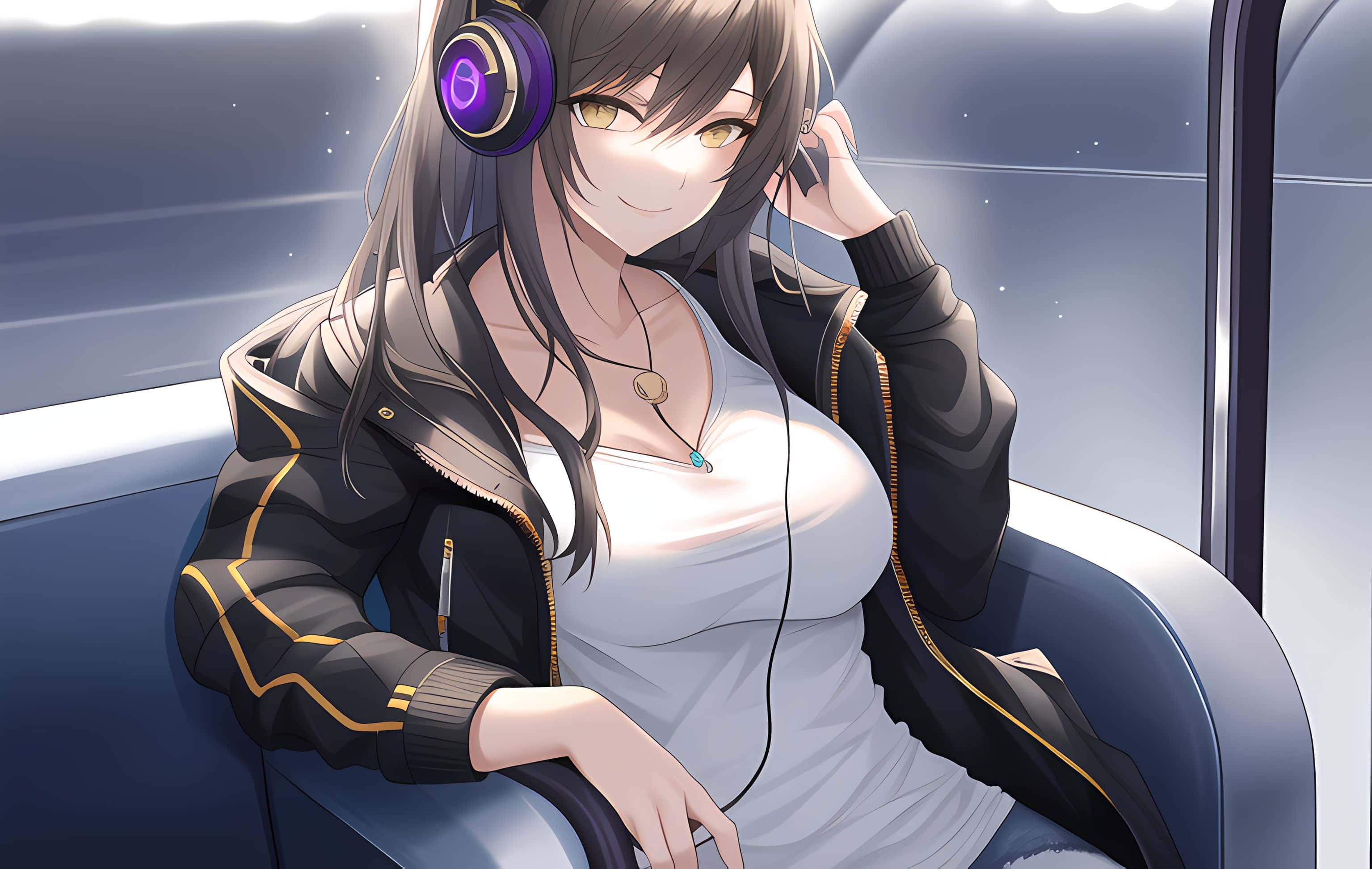 Cartoon Music, 3070 x 1945, anime girl, 2K Desktop Wallpaper