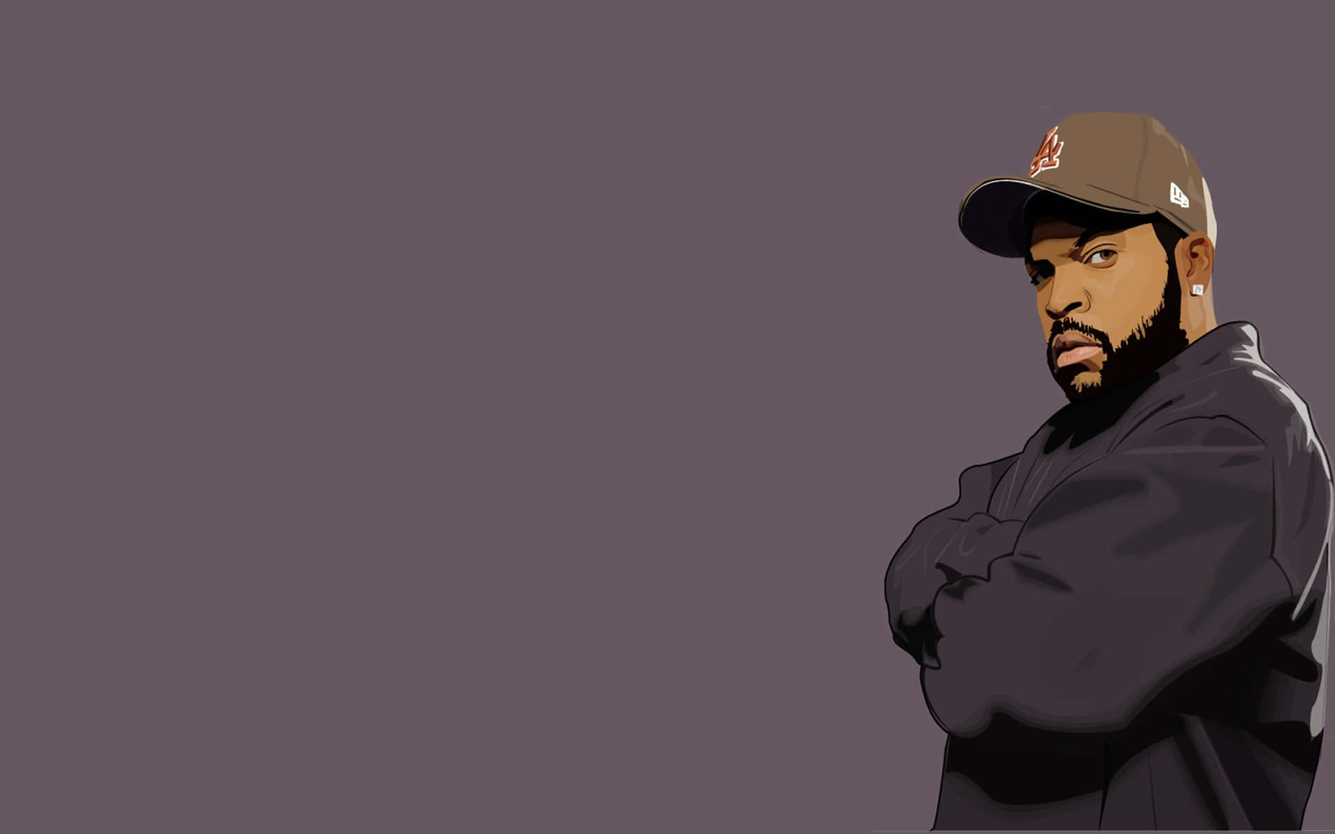 rapper cartoon, microphone, beard, Full HD Desktop Wallpaper