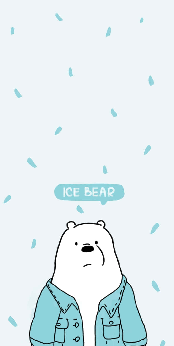 cartoon polar bear, blue jacket, iceberg, HD Phone Wallpaper