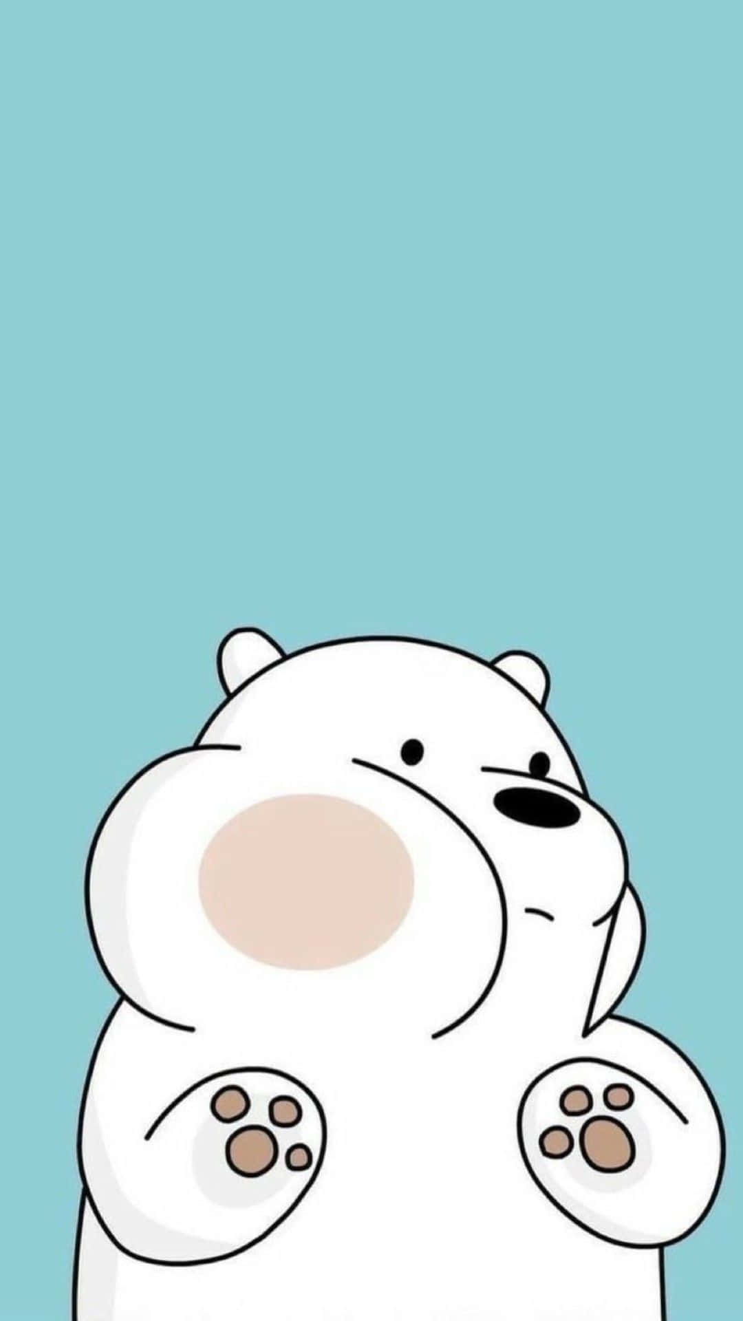 Cartoon Polar Bear, white cartoon bear, blush cheek, Full HD Phone Wallpaper