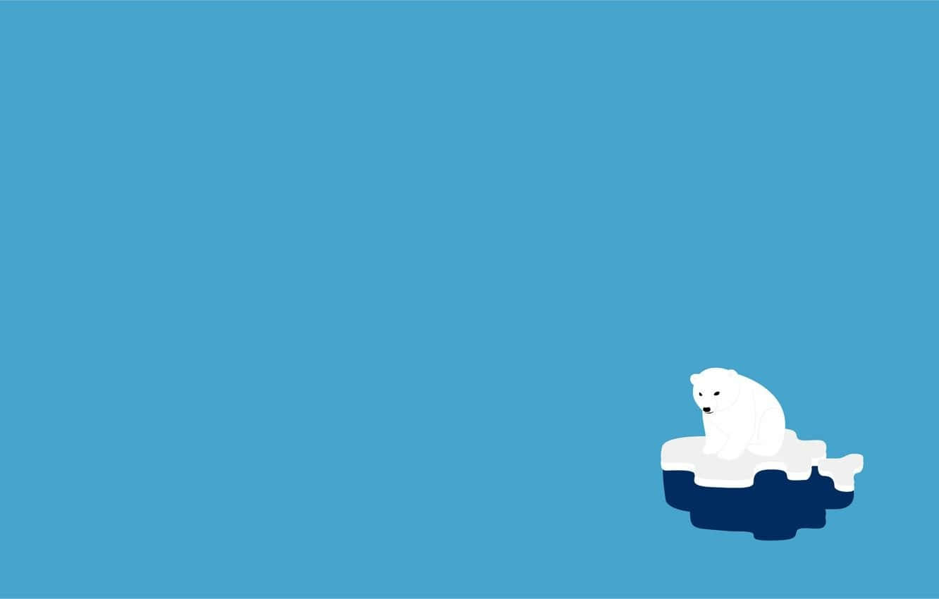 cartoon polar bear, white polar bear, iceberg, HD Desktop Wallpaper