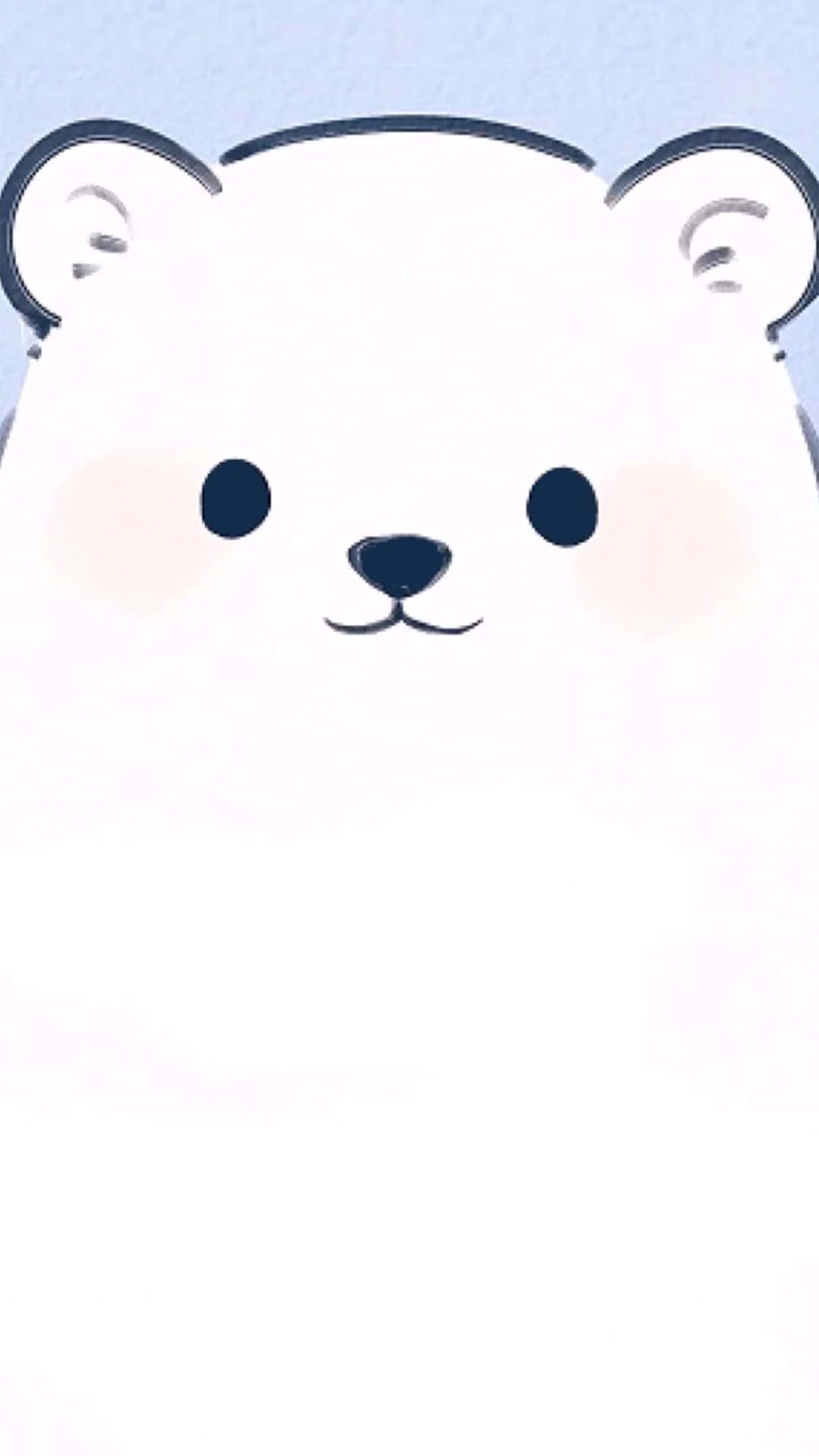 cartoon polar bear, rosy cheeks, simple black features, Full HD Phone Wallpaper