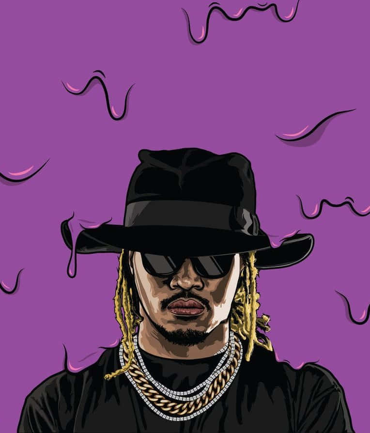 Cartoon Rapper, dreadlocks, sunglasses, SD Phone Wallpaper